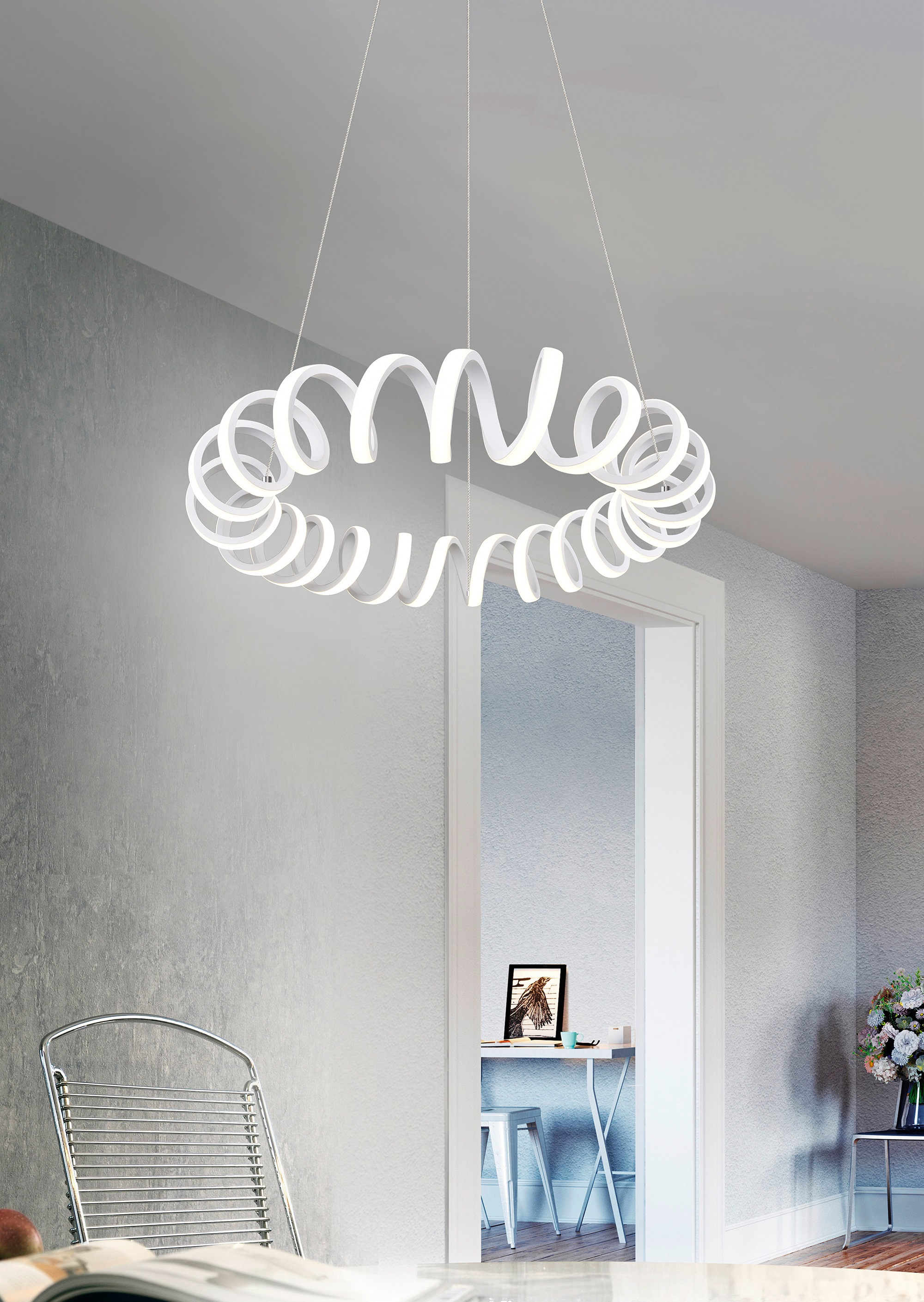 TRIO Leuchten LED Pendelleuchte »Curl«, 1 flammig, Leuchtmittel LED-Modul | LED fest integriert