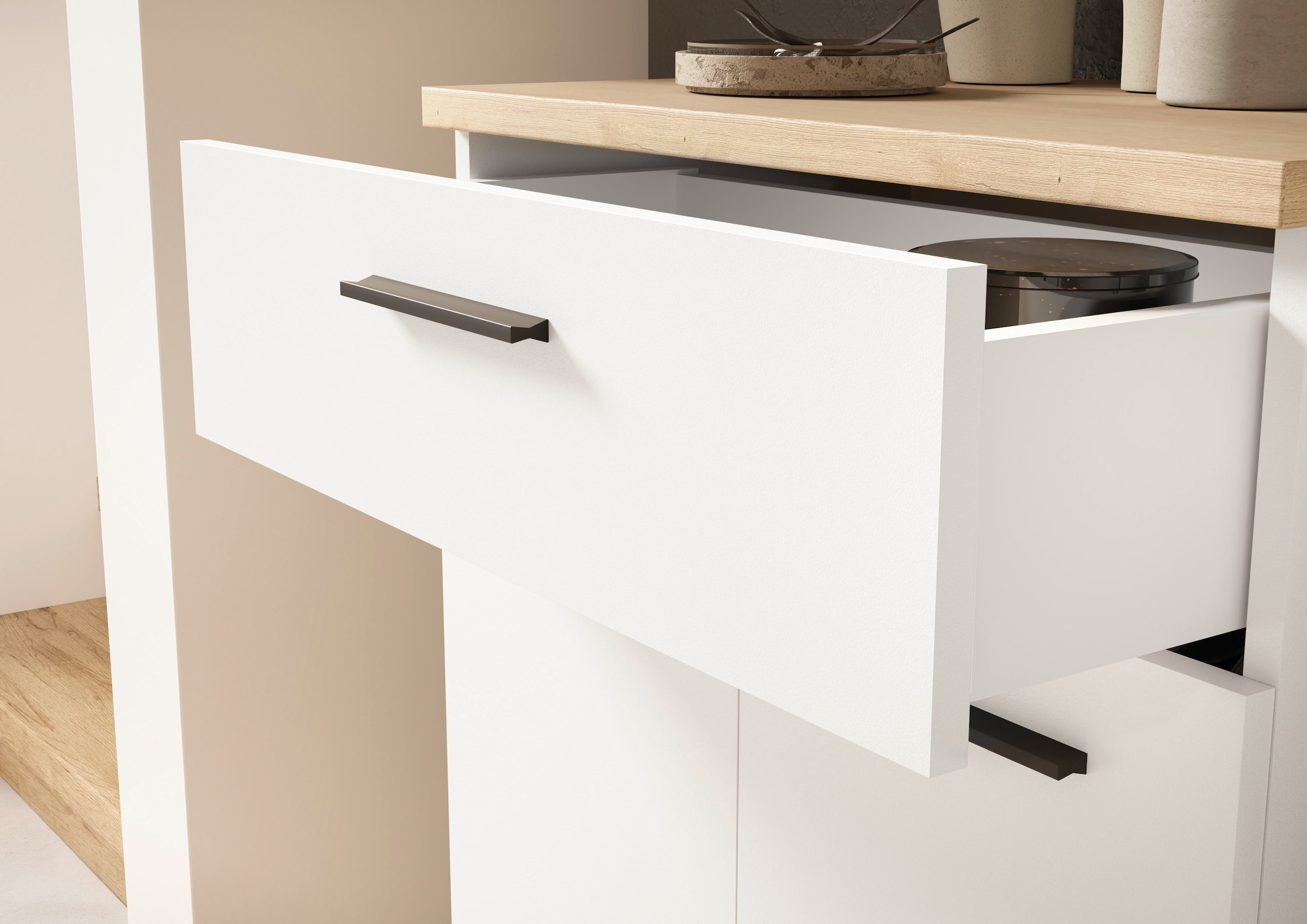 HBZ Garderoben-Set »Kompaktgarderobe, BxHxT 105x188x38 cm mit Spiegel«, (2 St.), Breite 105cm, Softclose, Melaminbeschichtet