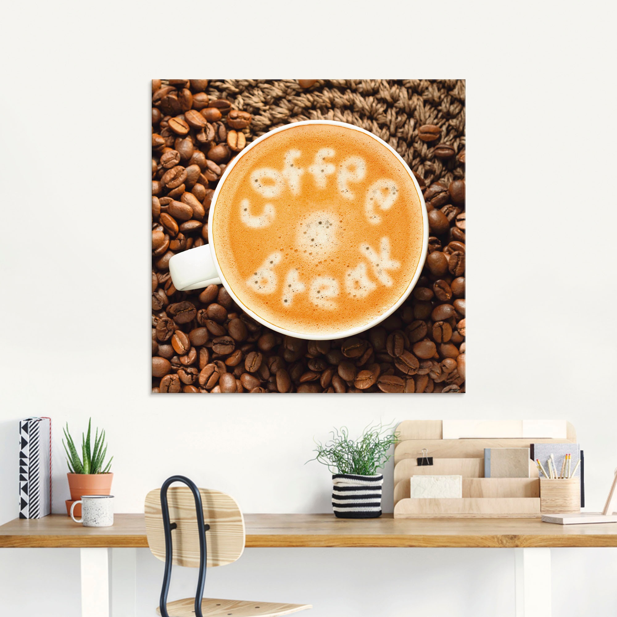 Artland Glasbild »Kaffeepause«, Getränke, (1 St.), in verschiedenen Größen