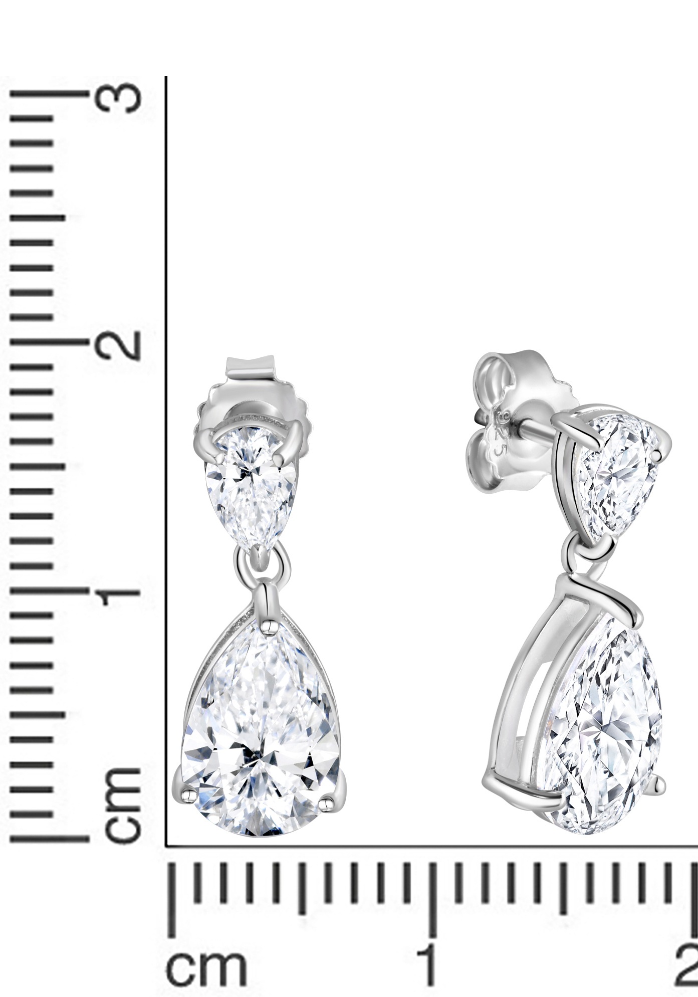 Firetti Paar Ohrstecker »Schmuck Geschenk Silber 925 Ohrschmuck Tropfen«, mit Zirkonia (synth.)