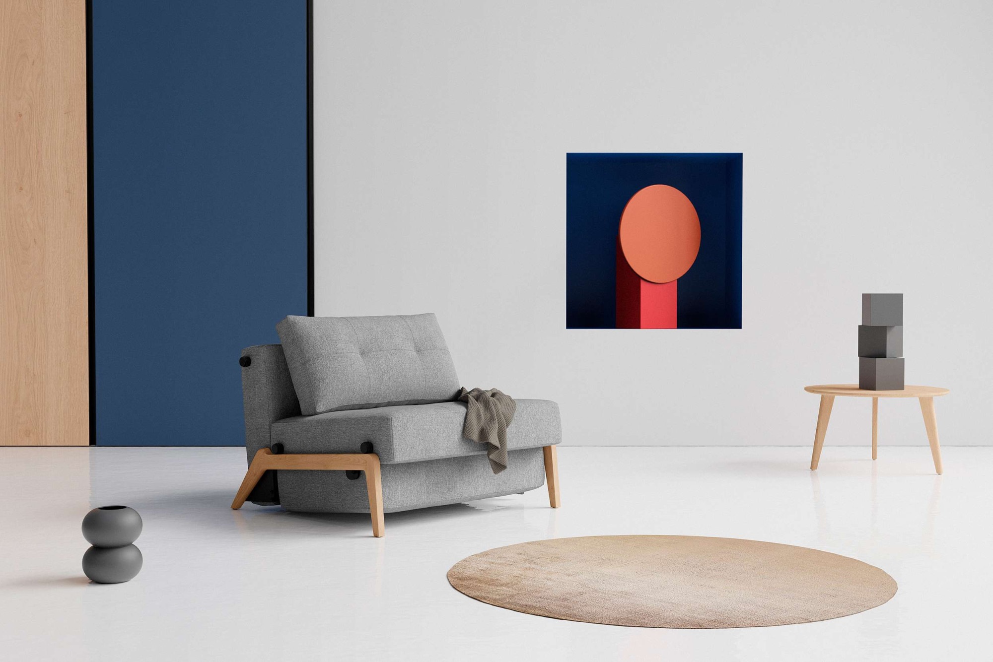 INNOVATION LIVING ™ Sessel »CUBED Schlafsessel«, Frontauszug, sehr platzsparend, abgewinkelt Sitzen - waagerecht Liegen