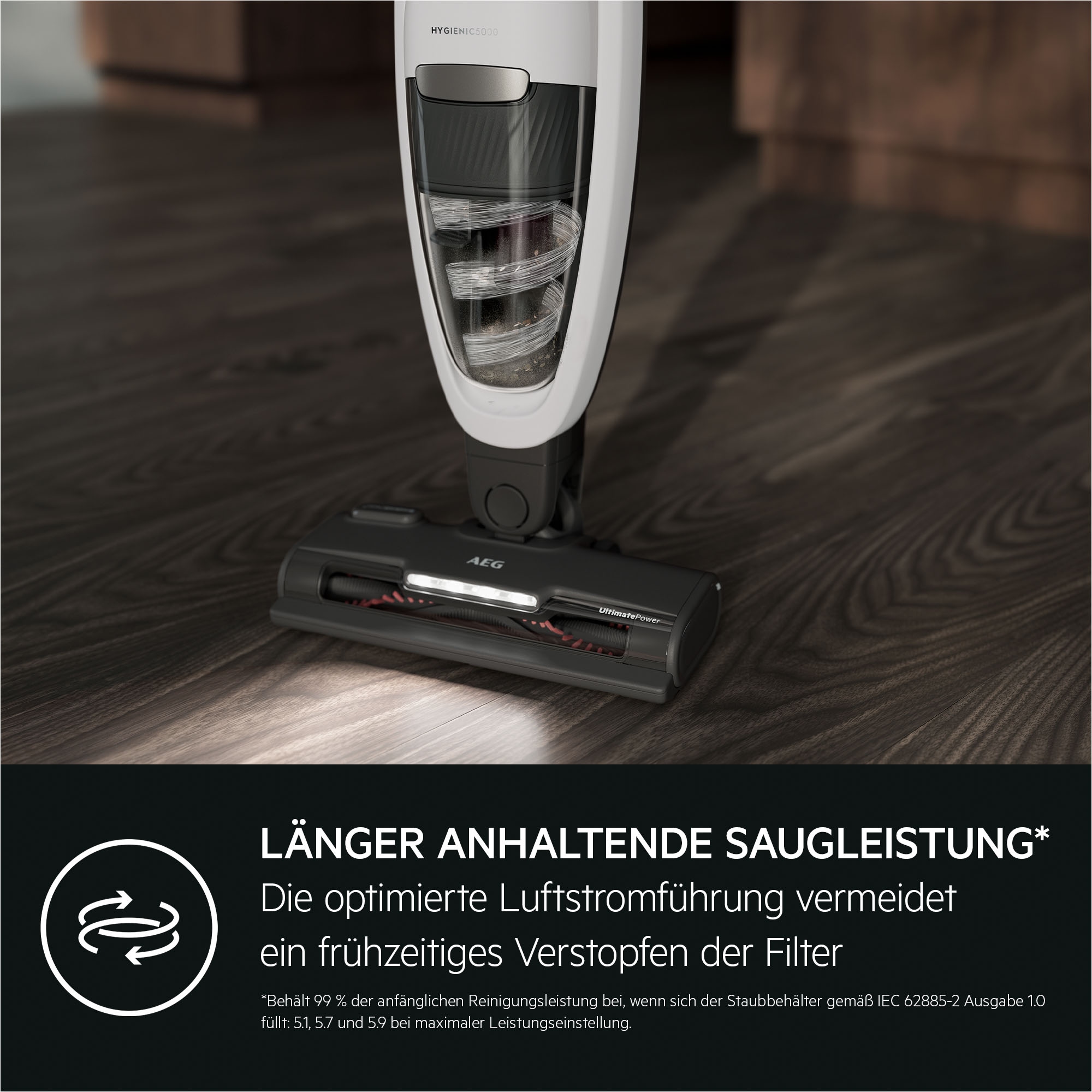 AEG Akku-Hand-und Stielstaubsauger »HYGIENIC 5000 AKKU-STAUBSAUGER (AS52H212XN)« 2in1, leise 79 dB(A), 58 % Recyclingmaterial, bis zu 50 Min. Laufzeit