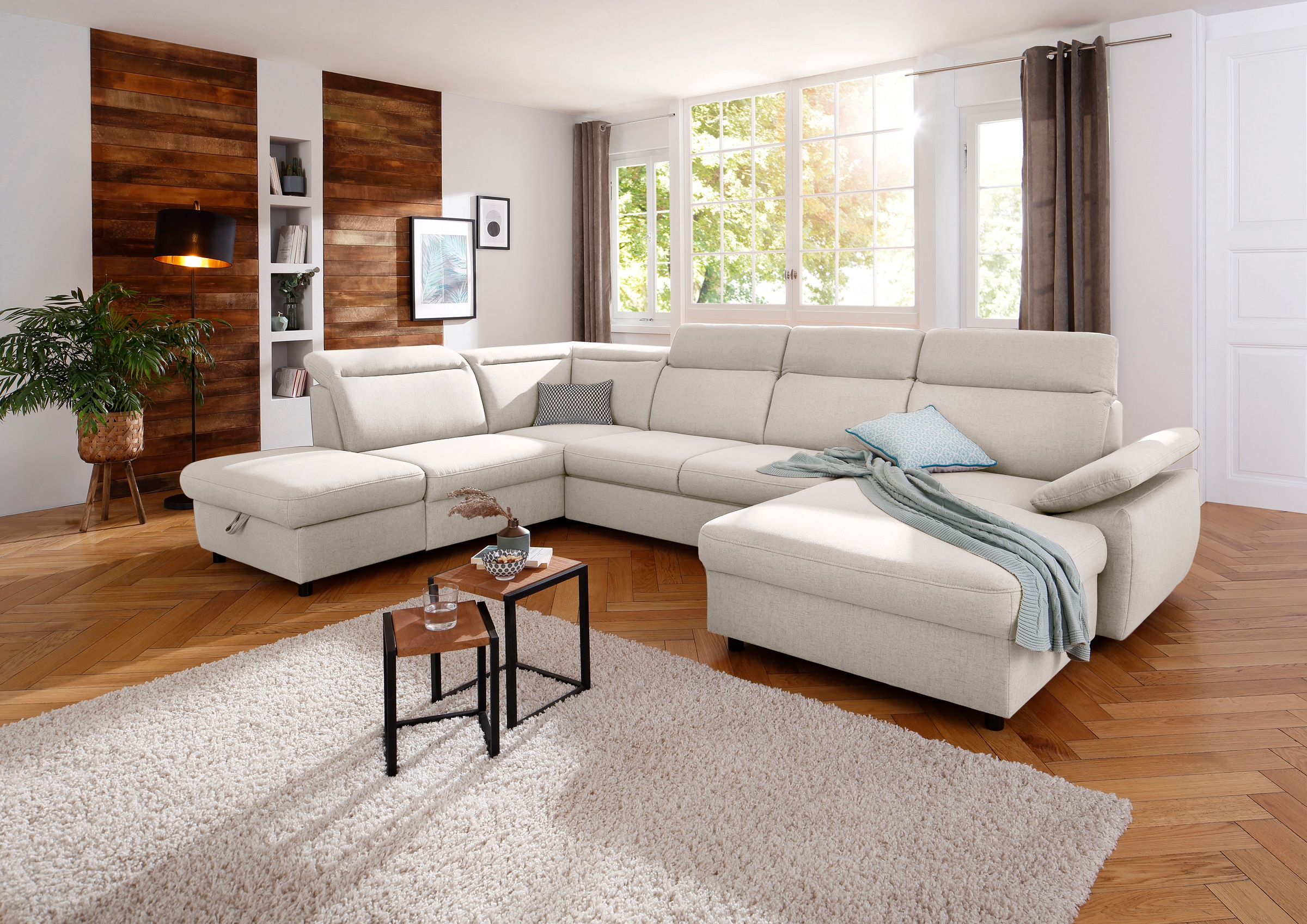 Home affaire Wohnlandschaft »Mauritius U-Form« mit Kopfteil- und Armlehnver günstig online kaufen