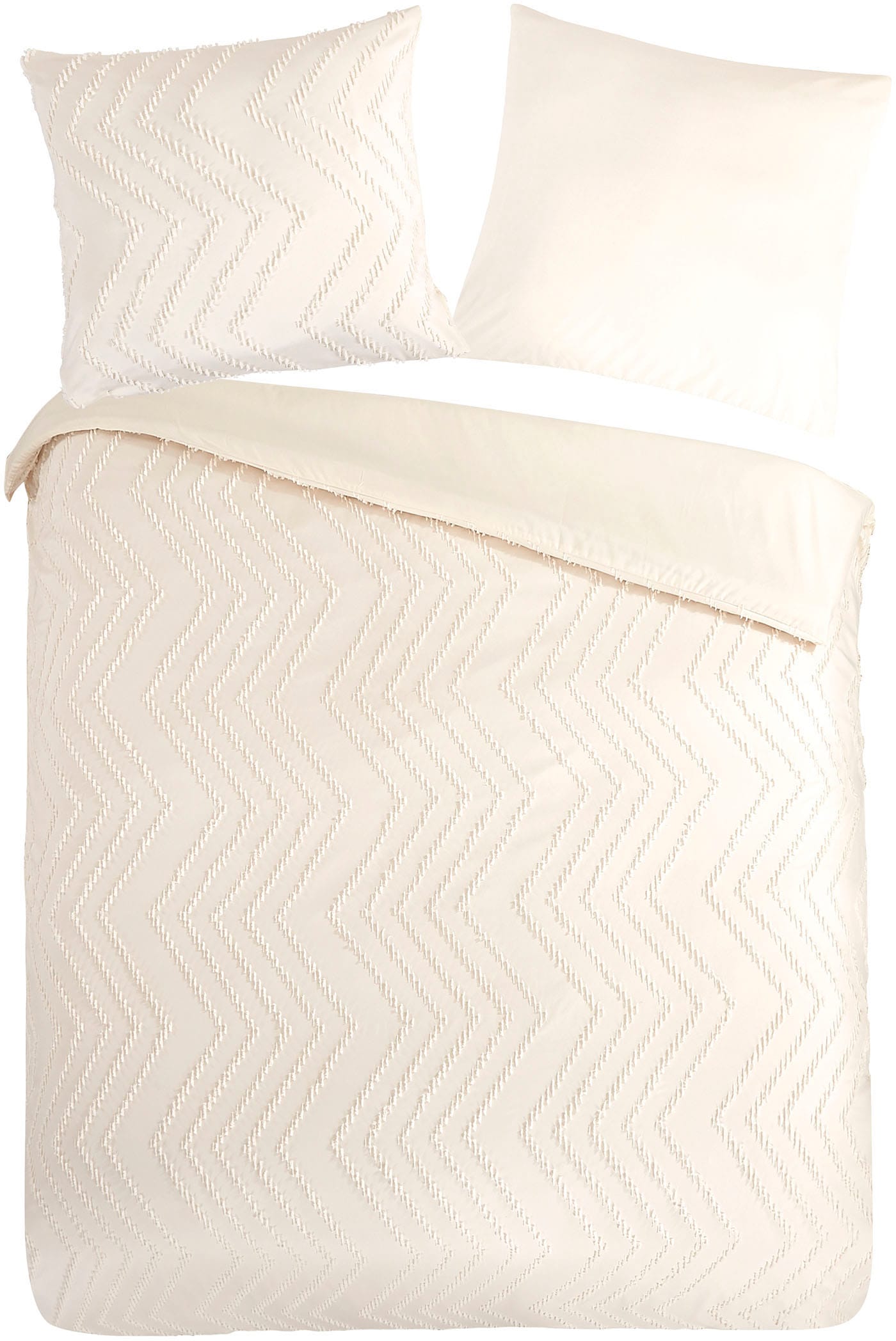 PURE luxury collection Bettwäsche »Zigzag«, Mikrofaser, 135x200, 2 Teilig, Pflegeleicht, Reißverschluss, Luxe, Uni