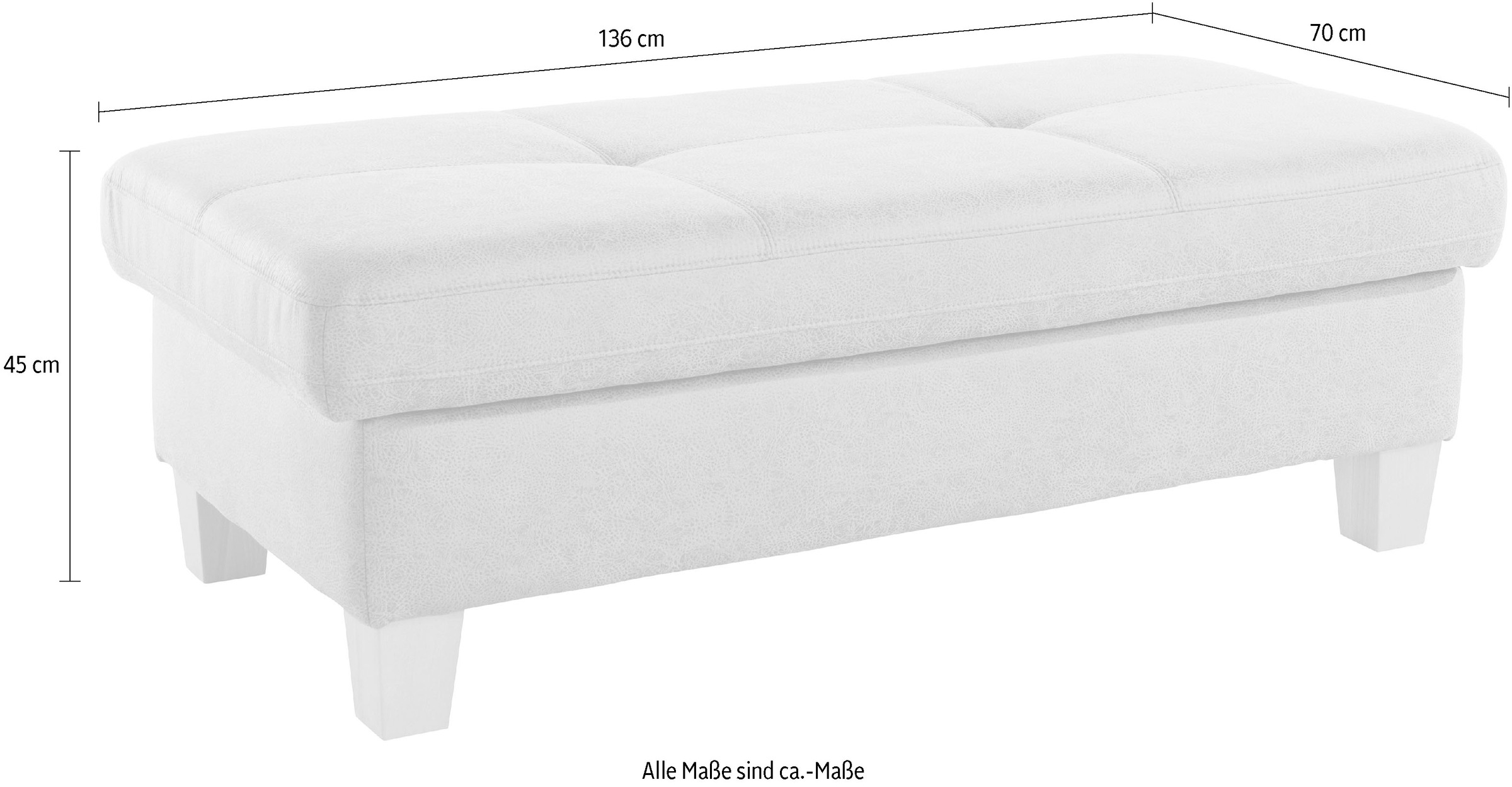 exxpo - sofa fashion Hocker »Enya Bankhocker mit Staufach unter der Sitzfläche« schöne Detailverarbeitung