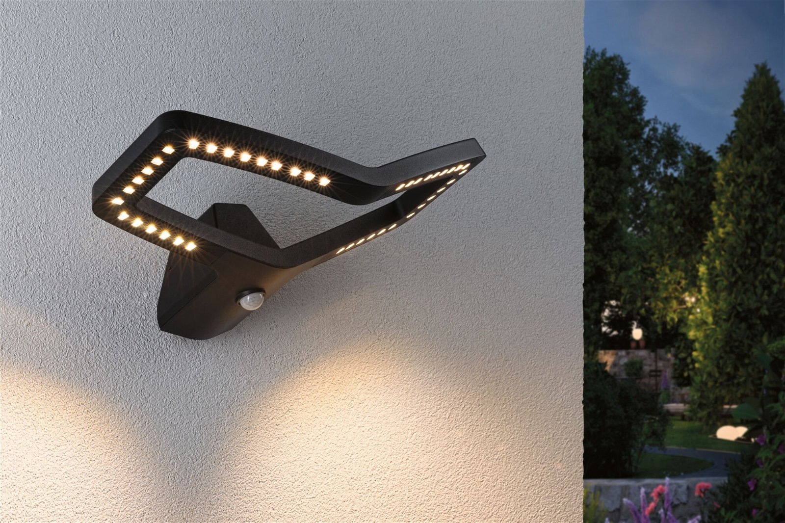 Paulmann LED Außen-Wandleuchte »Alara IP44 eckig 375x270mm 3000K 10W 450lm 230V Anthrazit Metall«, 1 flammig, Bewegungsmelder
