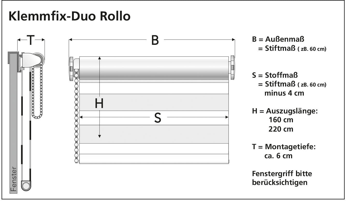 Klemmfix-DUO-Rollo, Sichtschutz, und bequem \