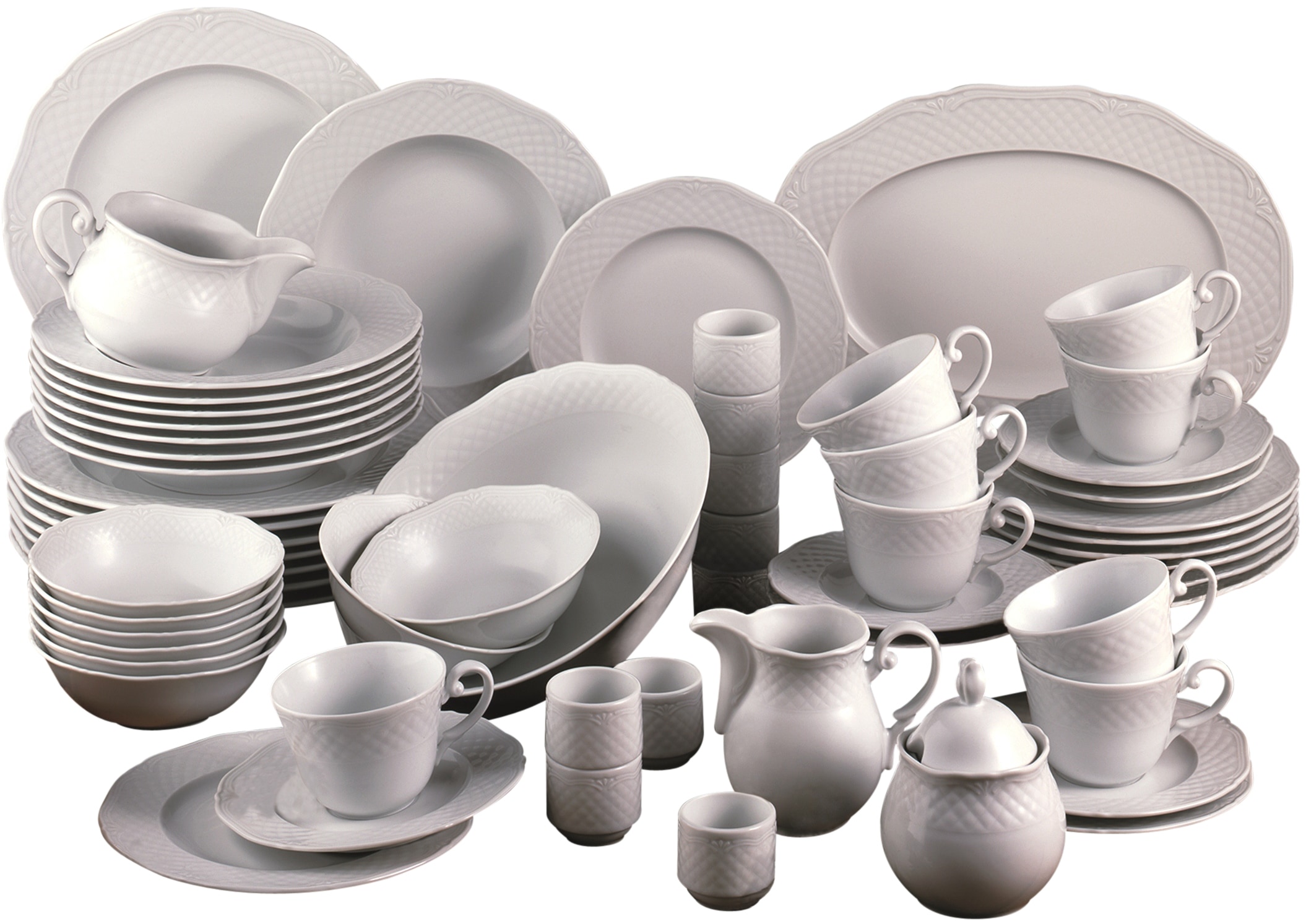 CreaTable Kombiservice »Geschirr-Set Arianne«, (Set, 61 tlg., Kaffeeservice günstig online kaufen