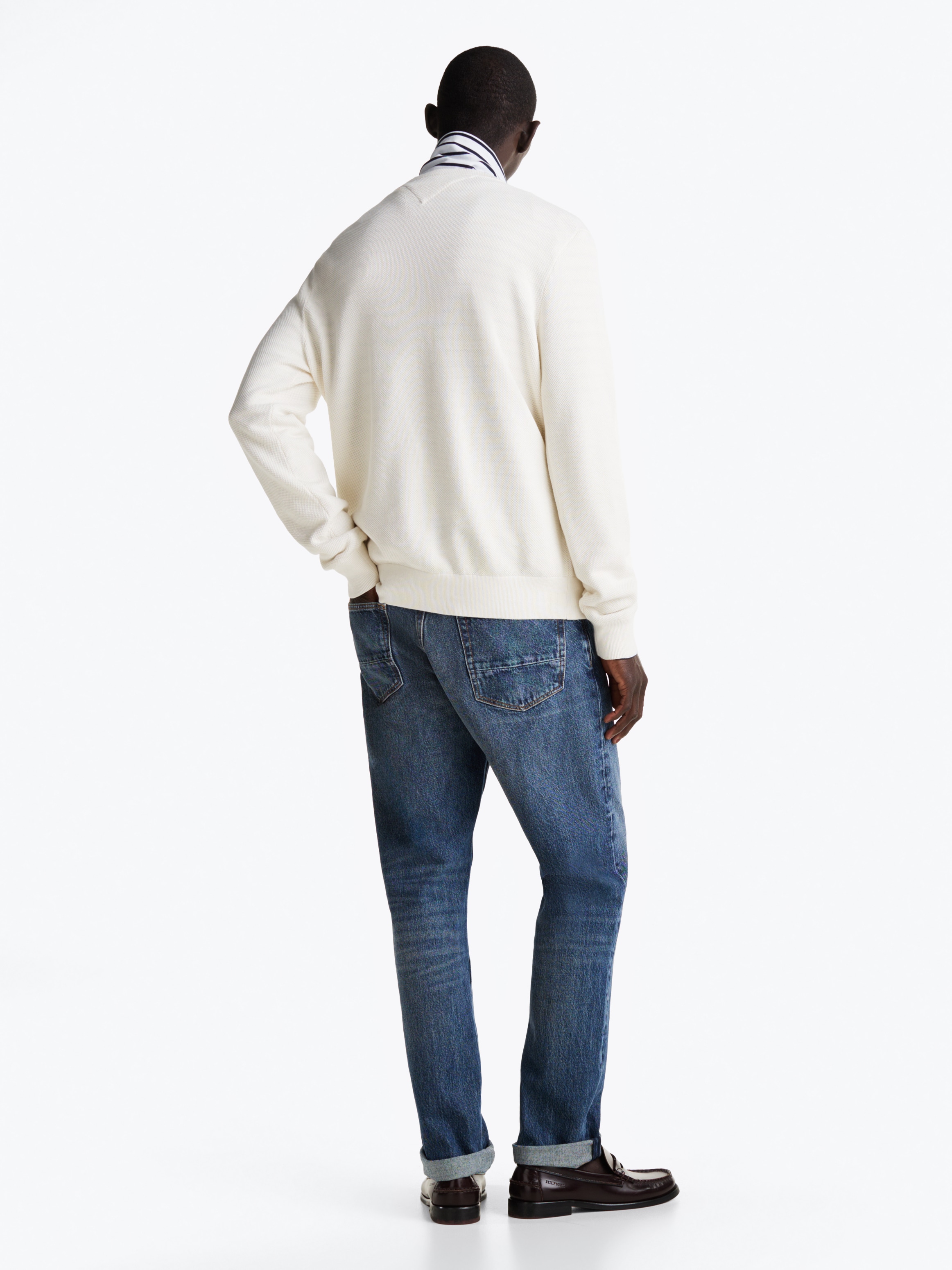 Tommy Hilfiger Rundhalspullover »ESSENTIAL STRUCTURE CREW NECK mit Struktur und Label«, unifarben, casual, regular fit, Baumwolle, Rundhals