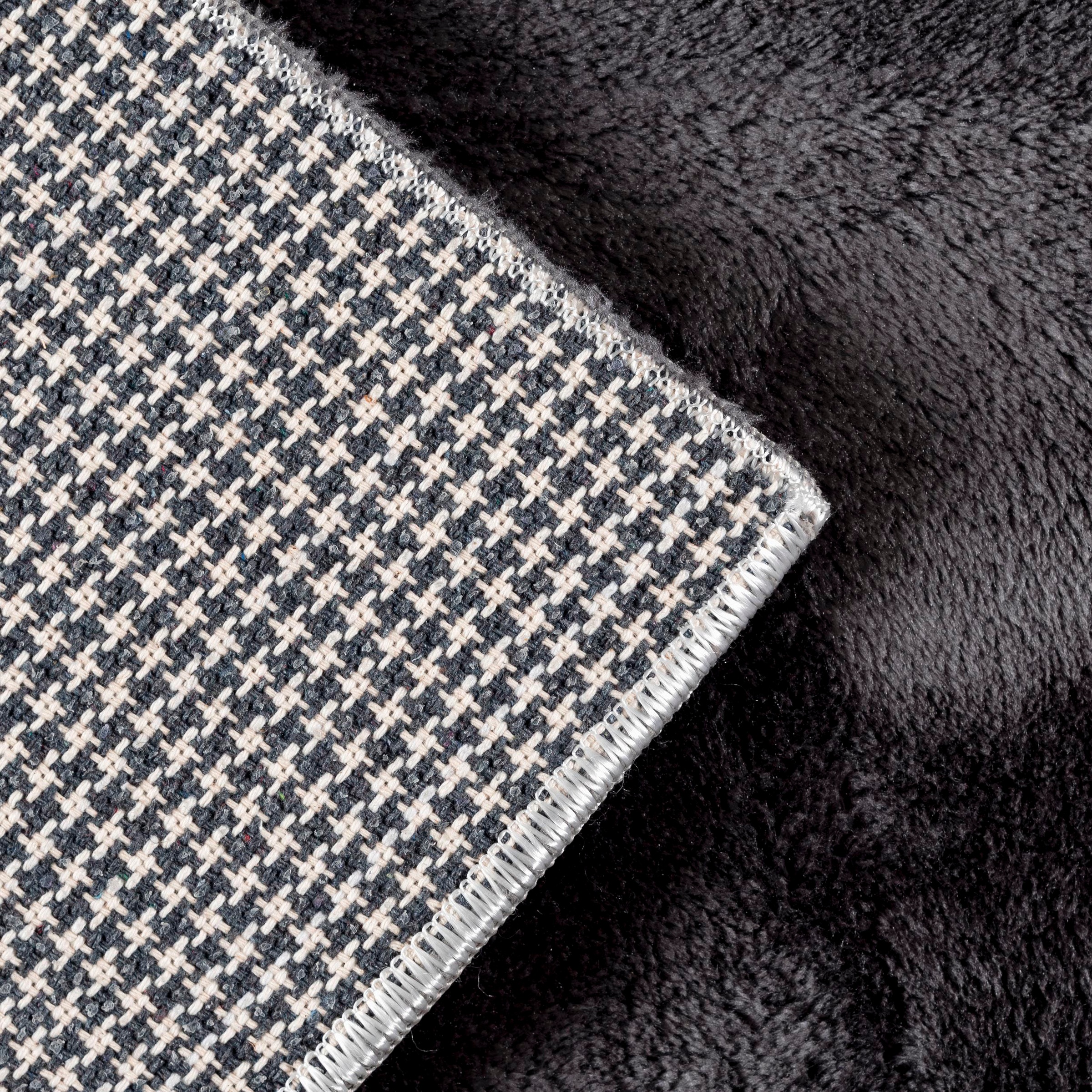 Sehrazat Hochflor-Teppich »Soft mit Fransen«, rechteckig, 25 mm Höhe, Kunstfell, waschbar, kuschelweich, rutschhemmender Rücken