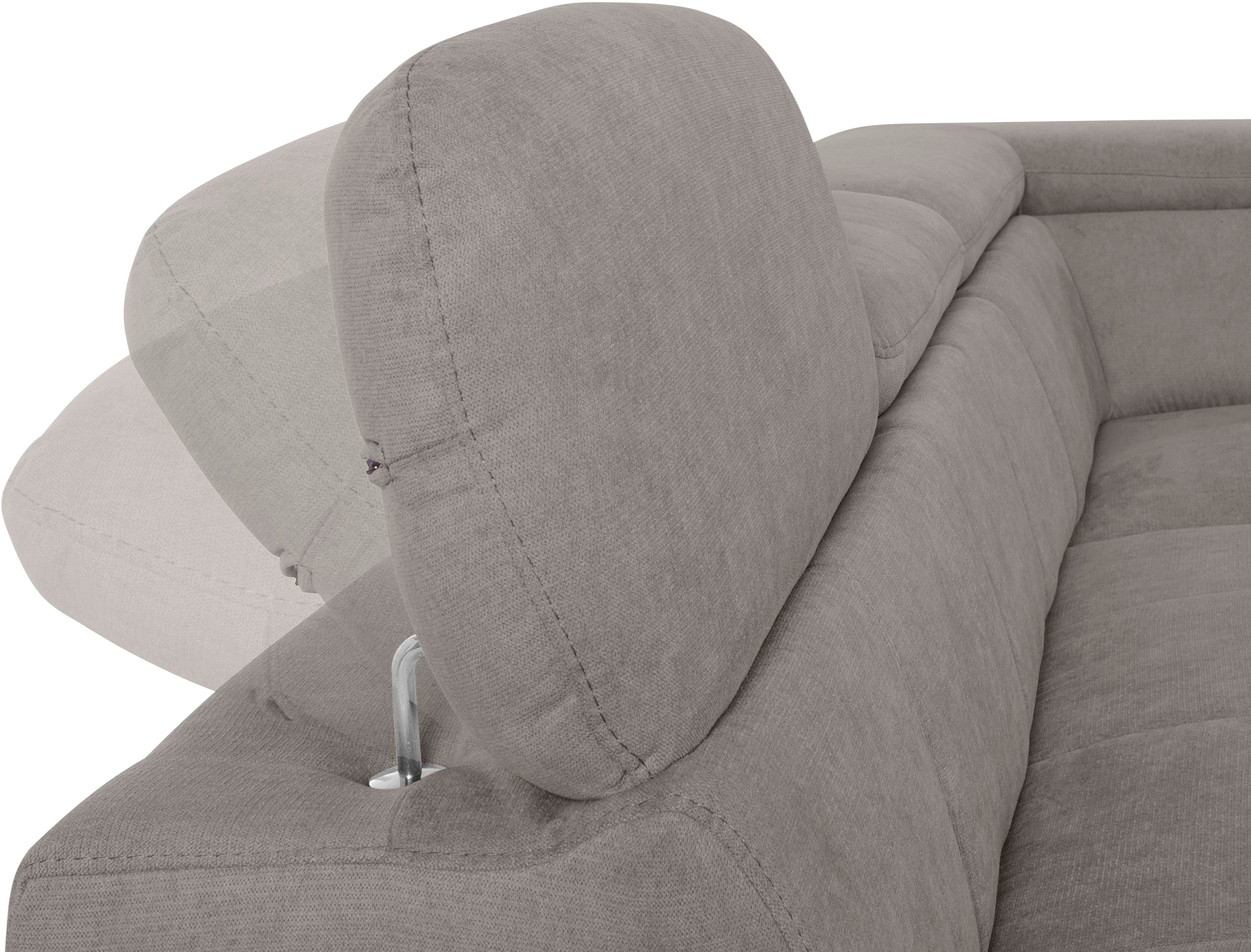 COTTA Ecksofa »Chef L-Form«, mit Kopfteilverstellung, edle Metallkufen, wahlweise mit Bettfunktion