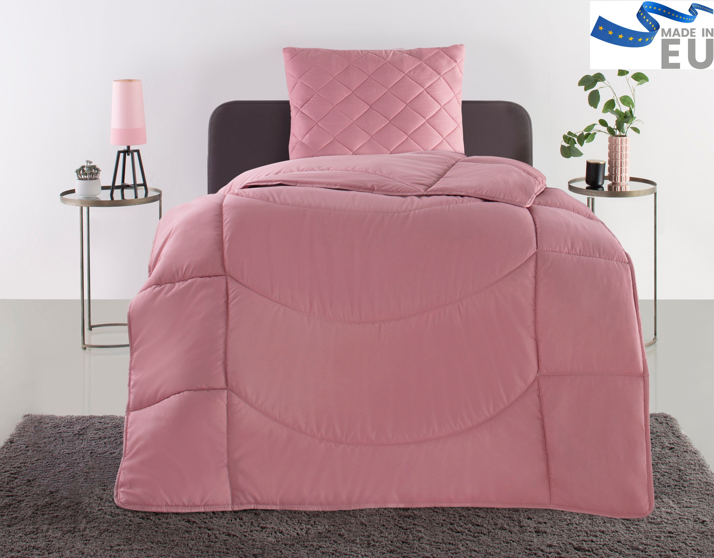 my home Steppbett + Kopfkissen »Microlux, Bettdecke 135x200 cm, 155x220 cm« günstig online kaufen