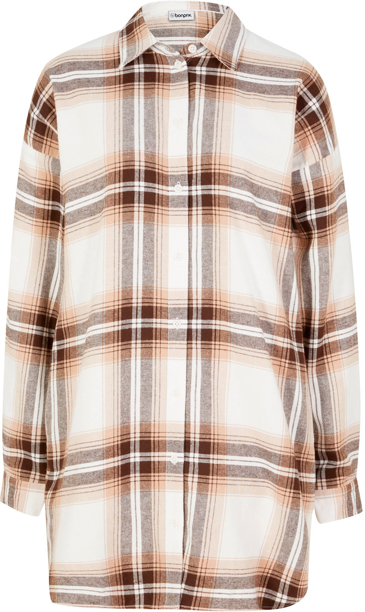 bonprix Flanellhemd Oversize Passform, aus Baumwolle, kariertes Muster