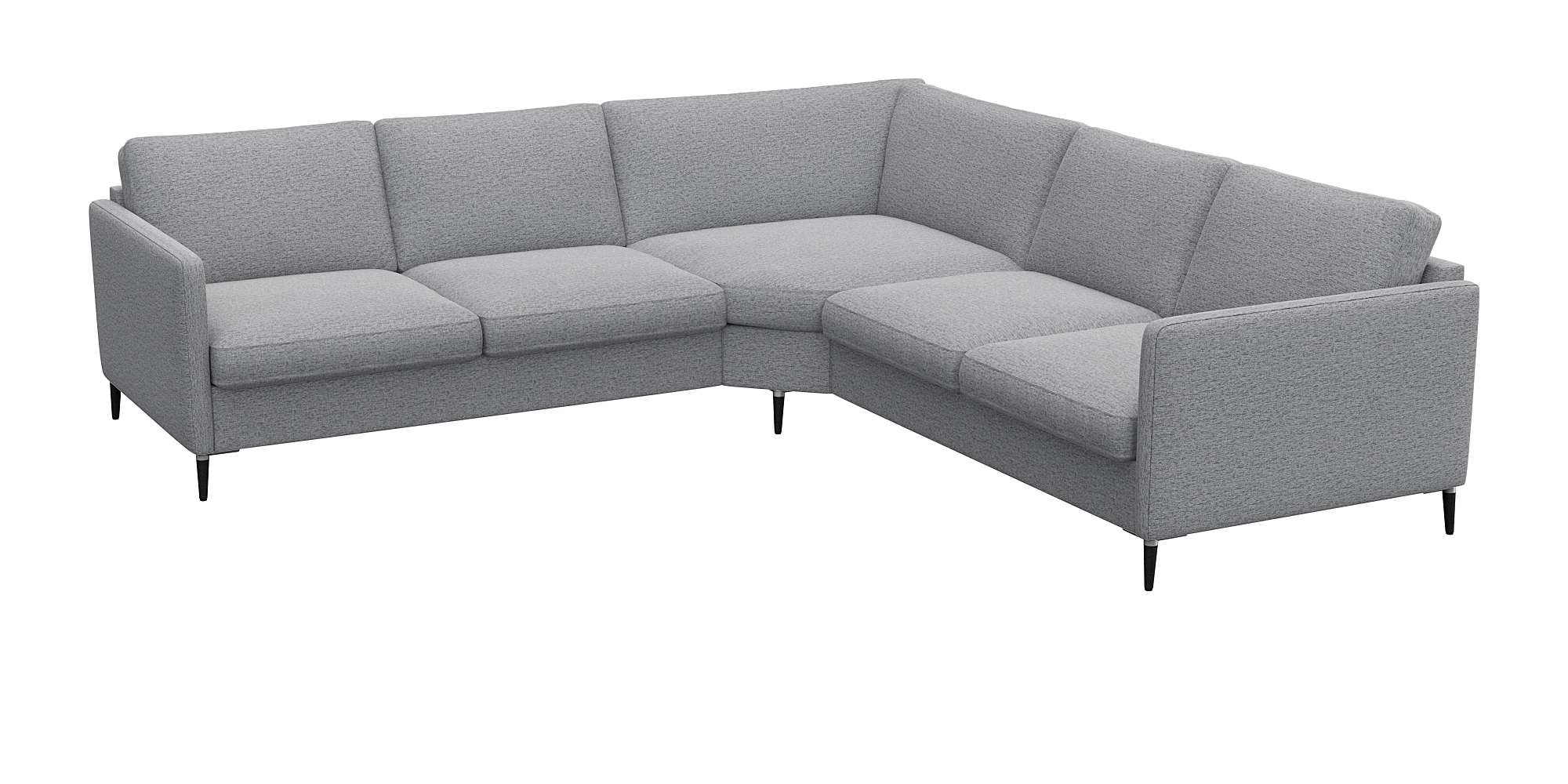 FLEXLUX Ecksofa »Fiore, gleichschenklig, super Sitzkomfort durch Kaltschaum im Sitz«, breite Armlehnen, Füße Alu+schwarz