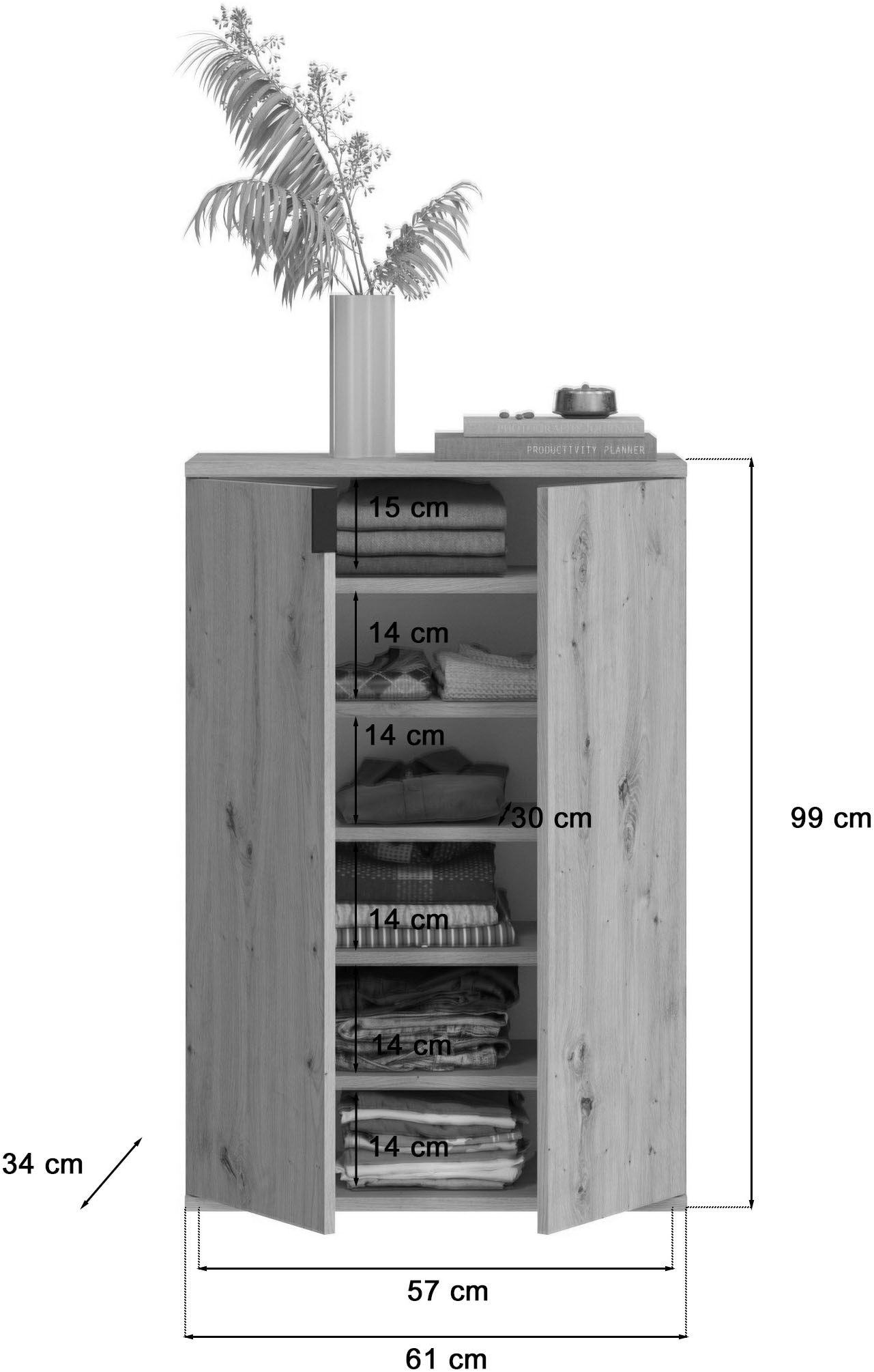 INOSIGN Garderoben-Set »Trondheim, Breite 122 cm, best. aus 2 Kommoden, 4 Türen, 12 Fächer«, (Set, 2 St.), Kommode, Sideboard, Kommodenkombination, Kommoden Set