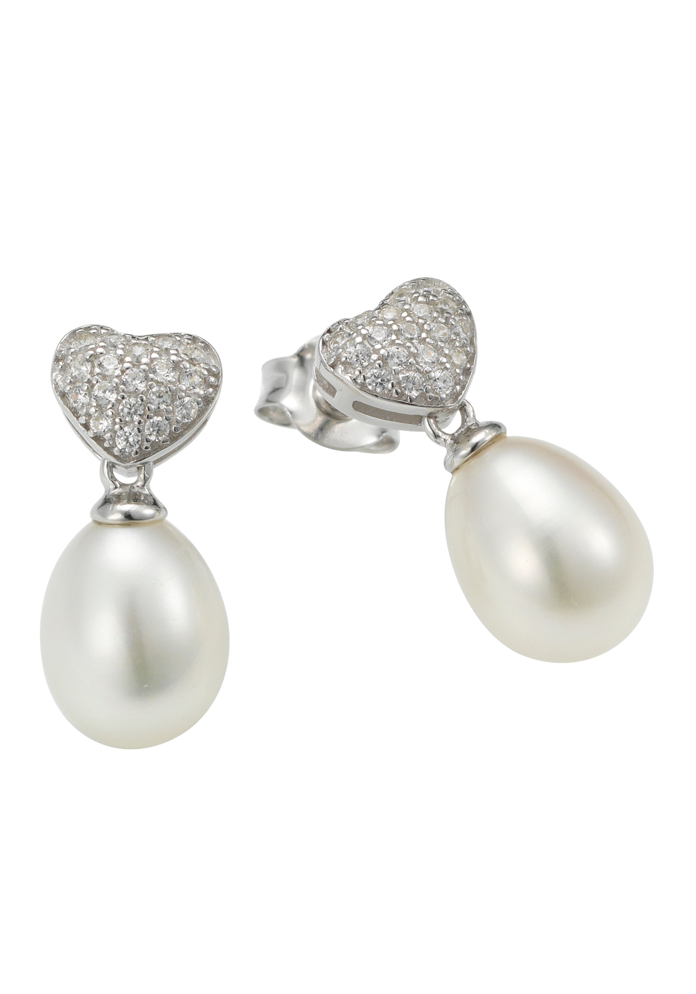 Adriana Schmuckset »Taomina - Herzen, T204«, (Set, 4 tlg.), Made in Germany - mit Zirkonia (synth.) - mit Süßwasserzuchtperle