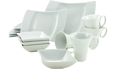 Kombiservice »Geschirr-Set WING«, (Set, 16 tlg., Kaffeeservice und Tafelservice im...