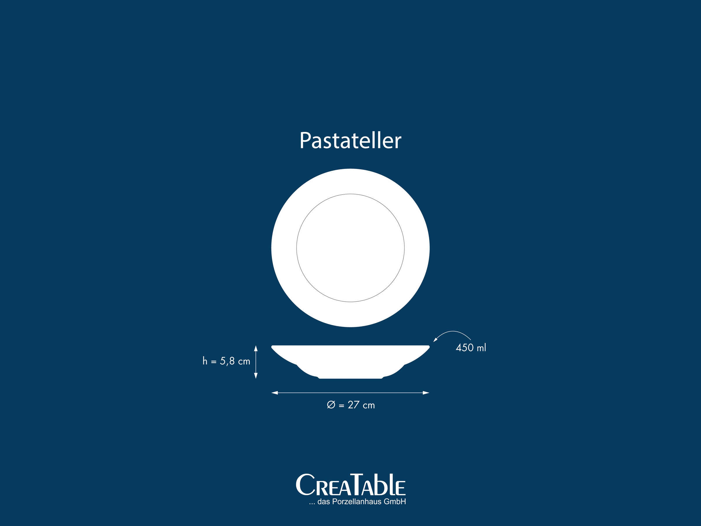 CreaTable Pastateller »Milano Pasta, Teller Set, 4-tlg.« Italienische Eleganz, Vielseitig einsetzbar