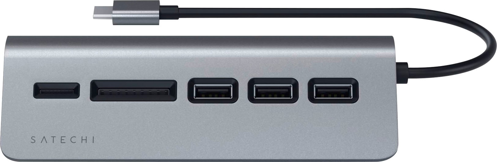 Satechi USB-Adapter »Type-C Aluminum USB Hub & Card Reader«, USB 3.0 Typ A zu USB Typ C