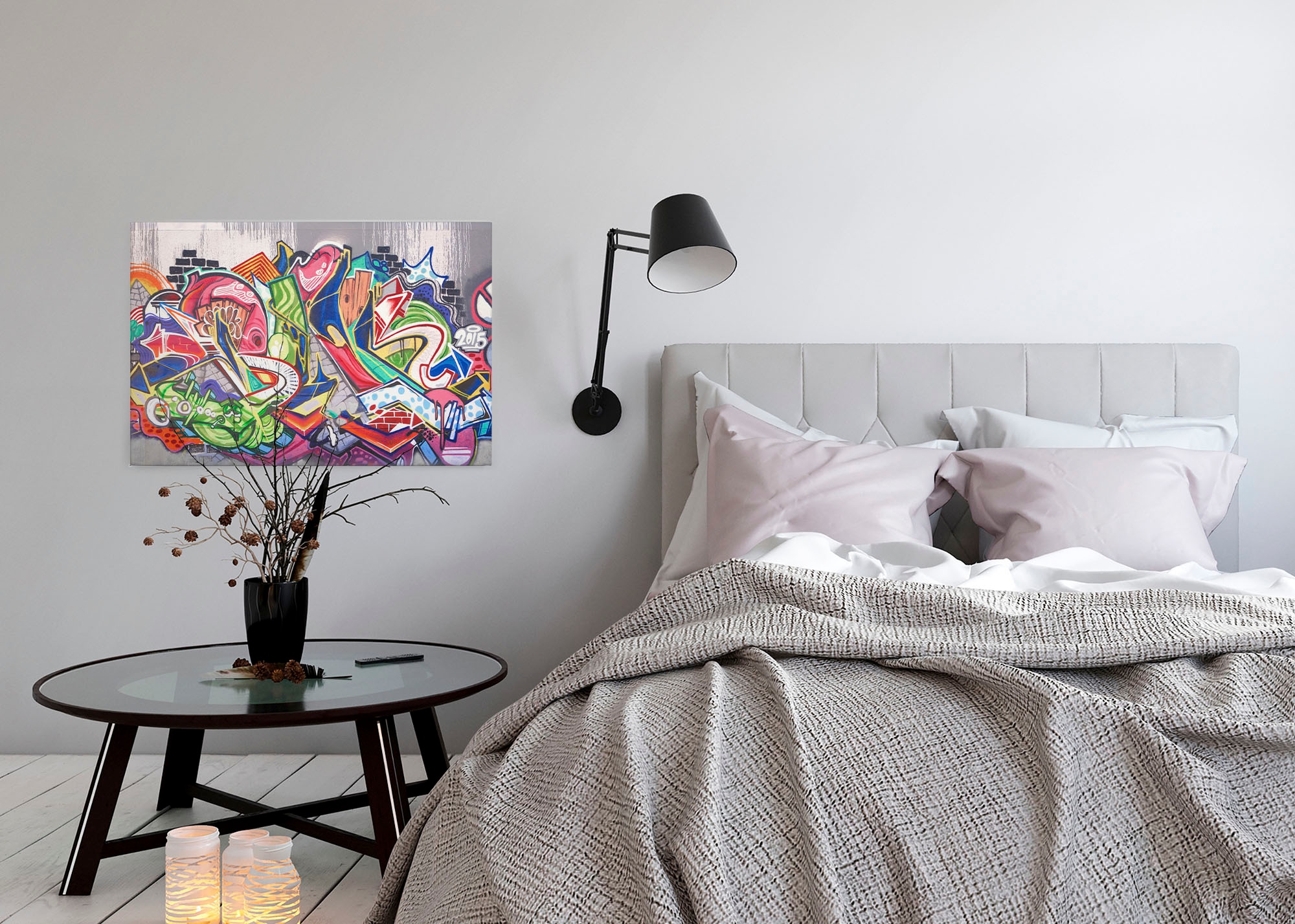 A.S. Création Leinwandbild »Graffiti«, Kunst-Gemälde-Kinder, (1 St.), Graffiti Keilrahmen Jugendzimmer Bunt Leinwand-Bild Wohnzimmer modern