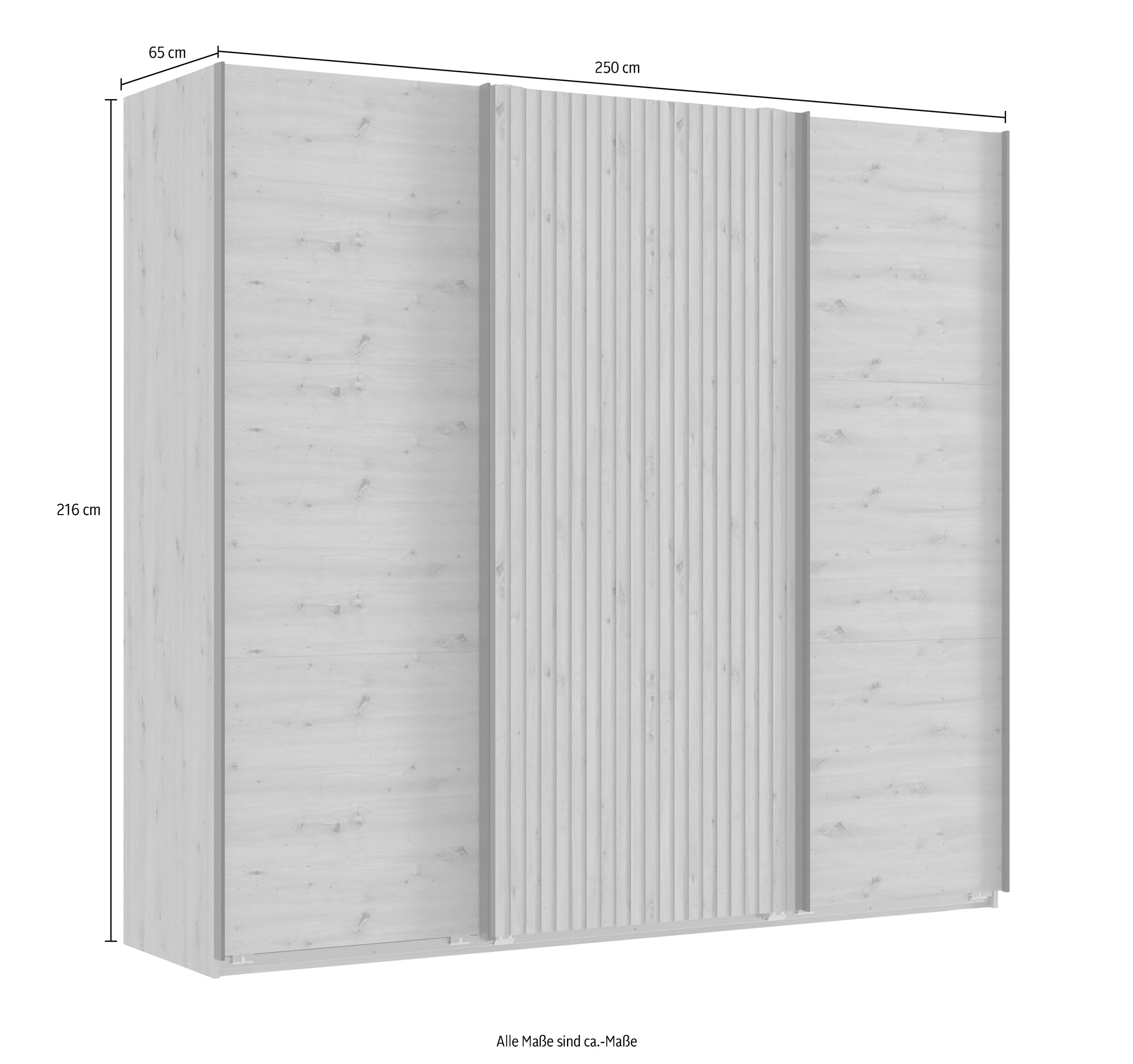 Wimex Schwebetürenschrank »Andorra by fresh to go«, Mit 3D-Leisten für Akustikpaneel-Optik