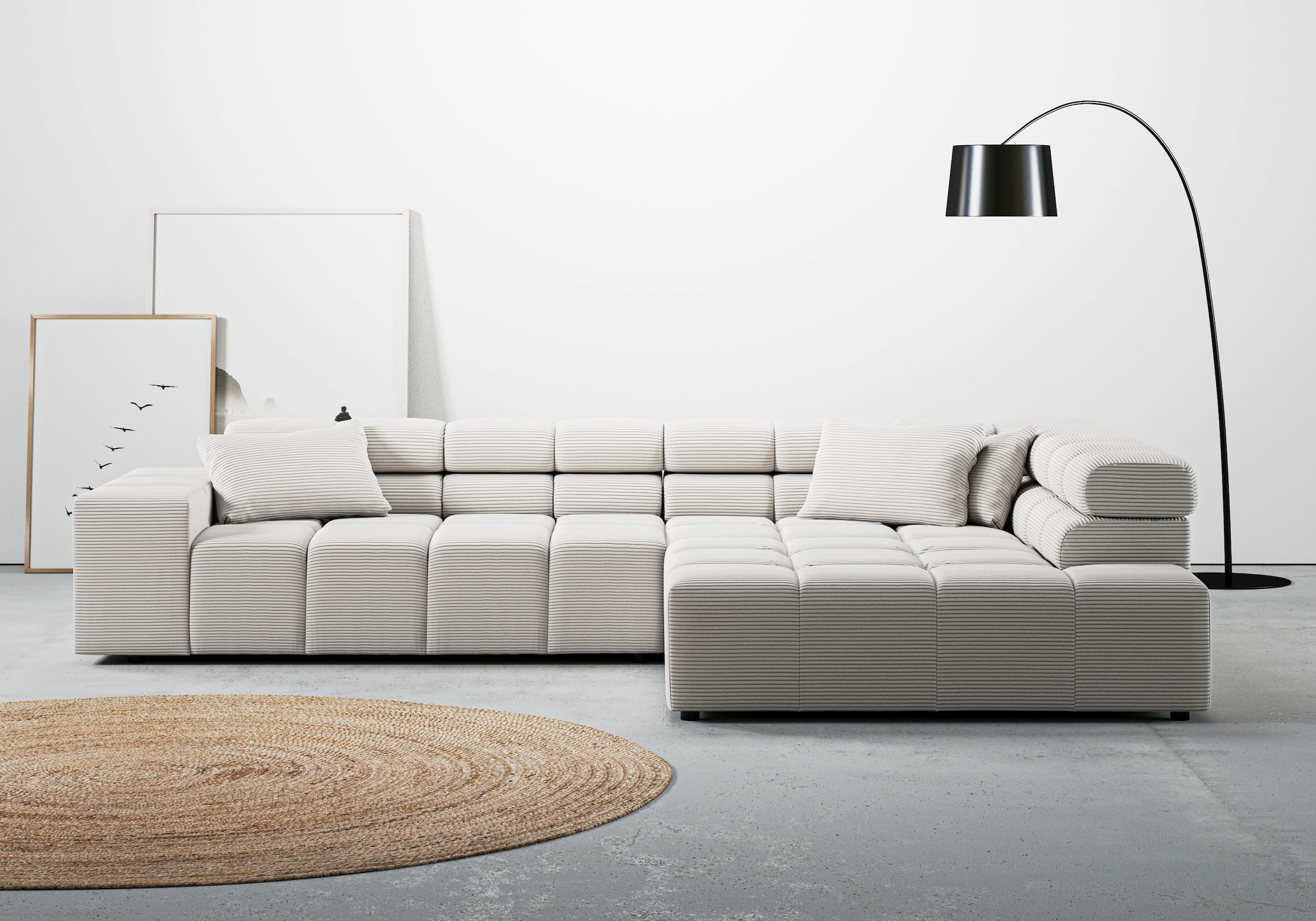INOSIGN Ecksofa »Ancona incl. Kopfteilverstellung, OTTOs Choice, Breite 319cm, L-Form«, wahlweise motorische Sitztiefenverstellung, auch in Cord + Easy Care