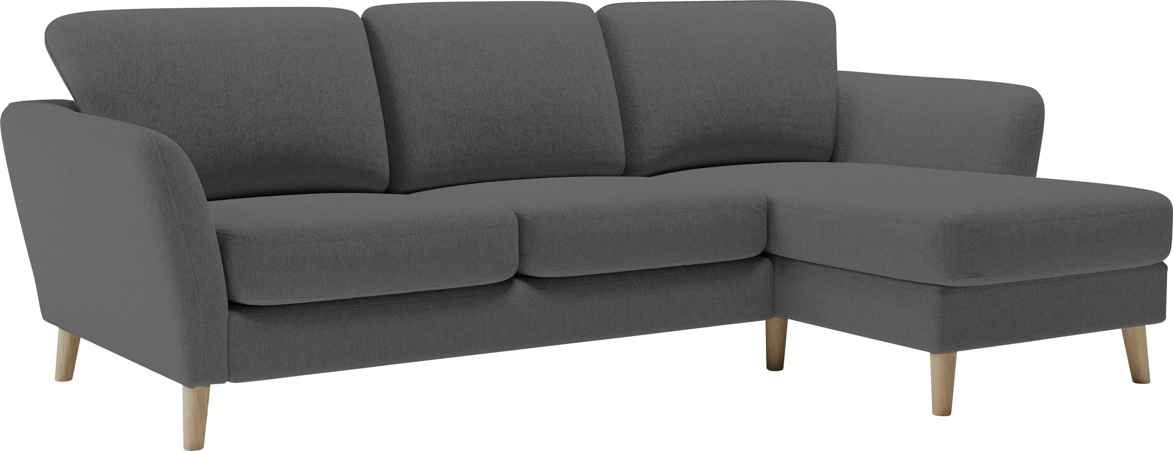Home affaire Ecksofa »MARSEILLE (242/152cm),L-Form, Rec. rechts/links«, Massivholzbeine Eiche, Landhausstil, Wellenunterfederung