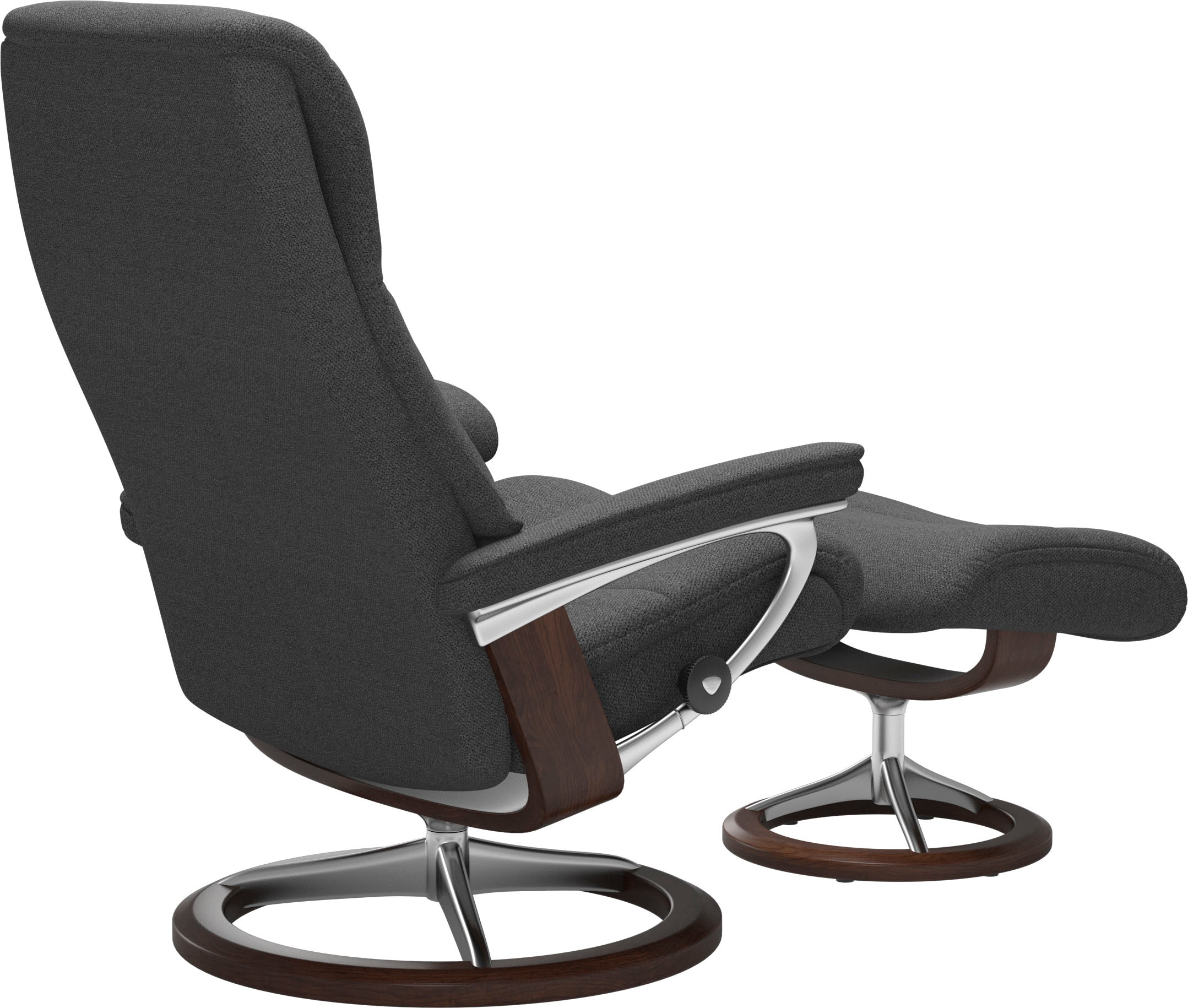 Stressless® Relaxsessel »View«, (Set, Relaxsessel mit Hocker), mit Signature Base, Größe M,Gestell Braun