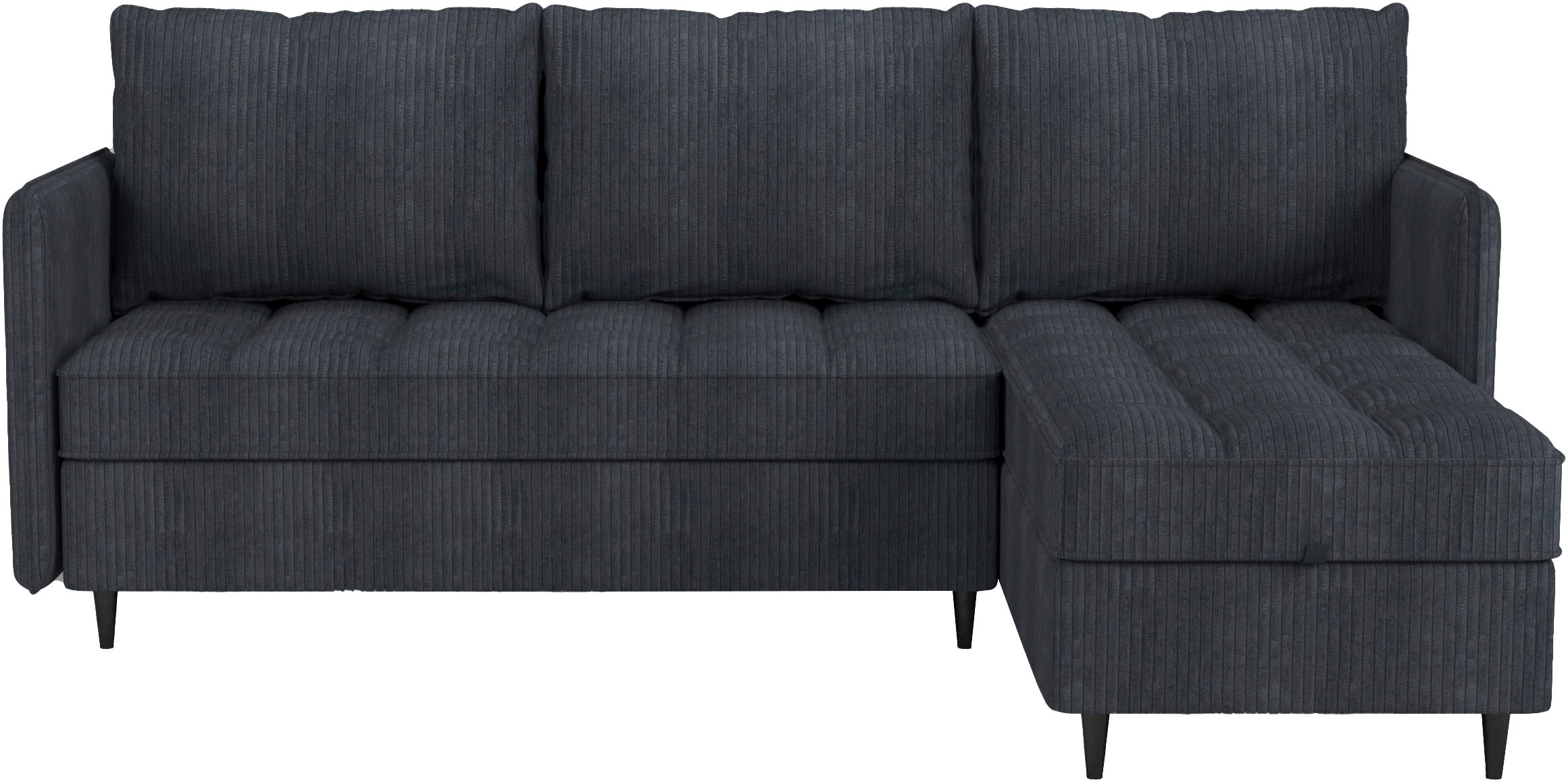 Dorel Home Ecksofa »LINDHUS, Sofa mit Hocker, 4 verschiedene Stellvarianten, L-Form«, Wohnlandschaft, mit Recamiere, großer Bettkasten, Cord, Chenille
