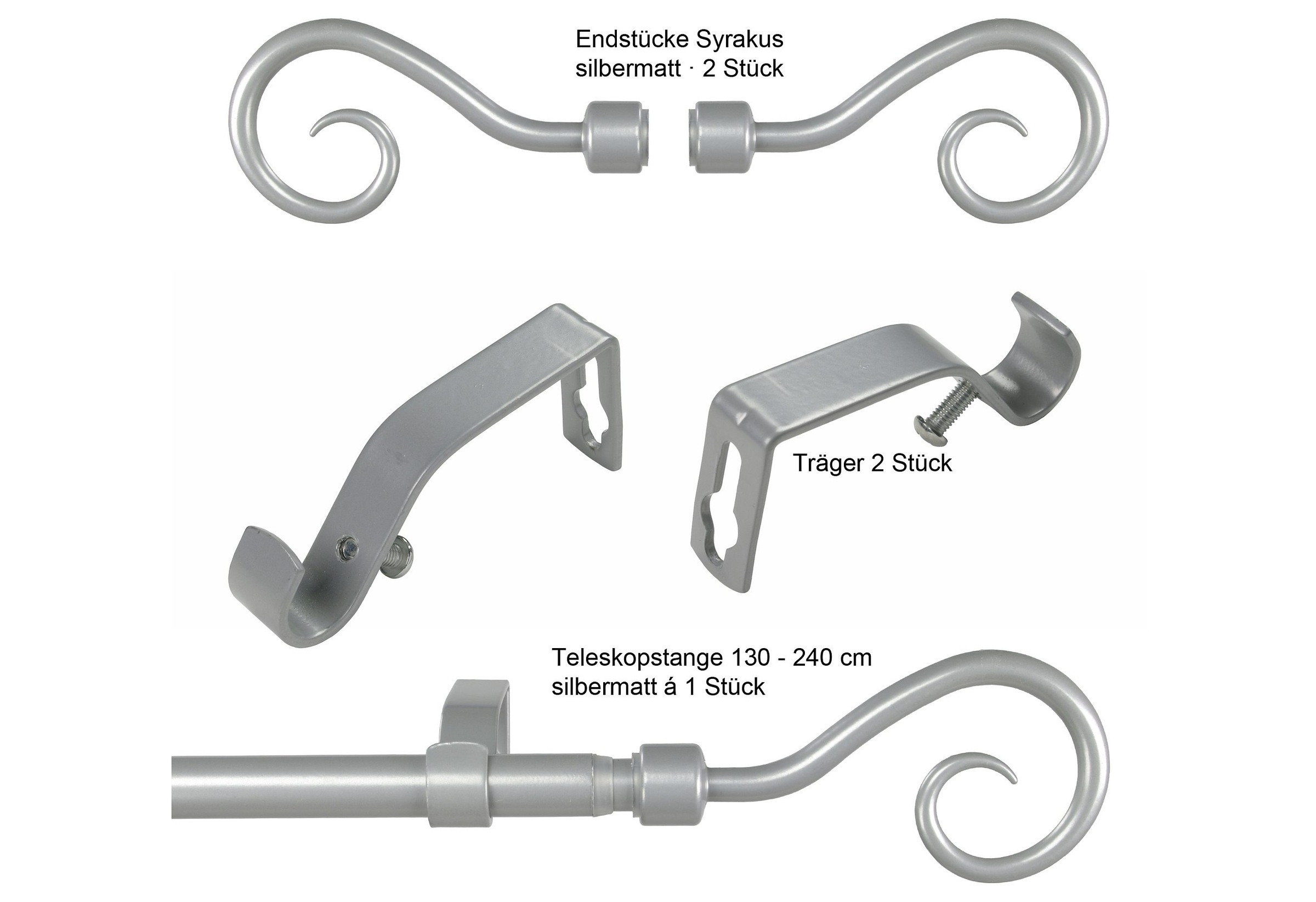 Liedeco Gardinenstange »Syrakus Ã˜ 16 mm«, 1 läufig-läufig, ausziehbar