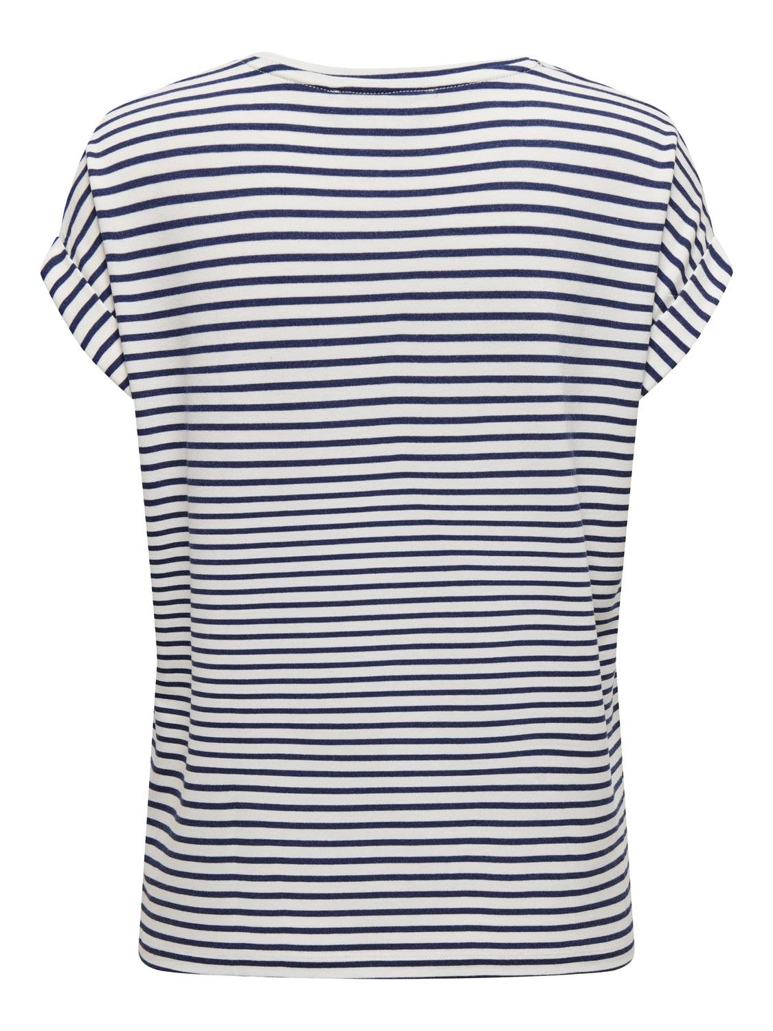 ONLY Kurzarmshirt »ONLMOSTER STRIPE S/S O-NECK TOP JRS NOOS« gestreift, lässig geschnitten, Jersey, Rundhals, Viskosemischung