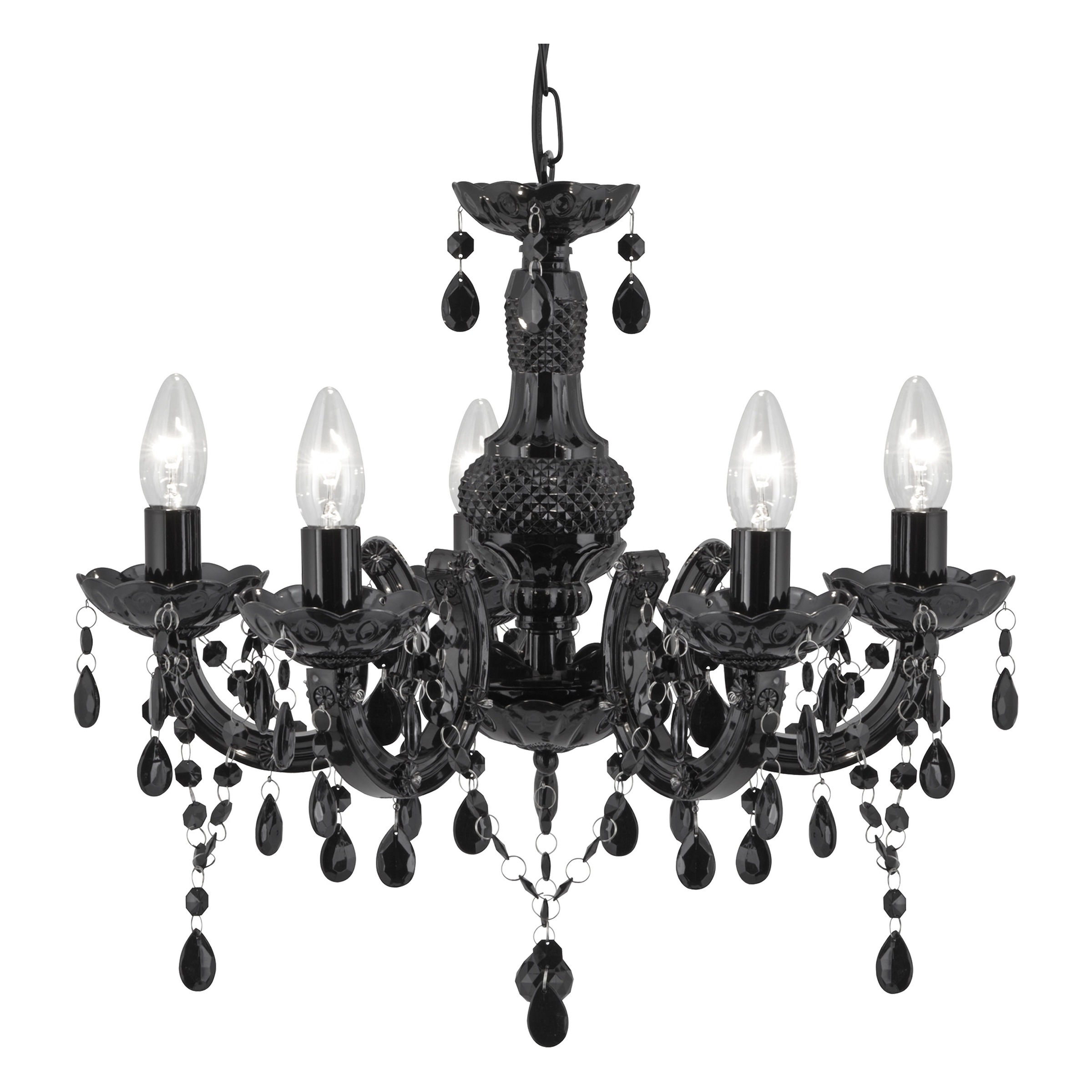 Searchlight Pendelleuchte »Marie Therese 5Lt Leuchte - Glas & Acryl« E14 1 Stk.