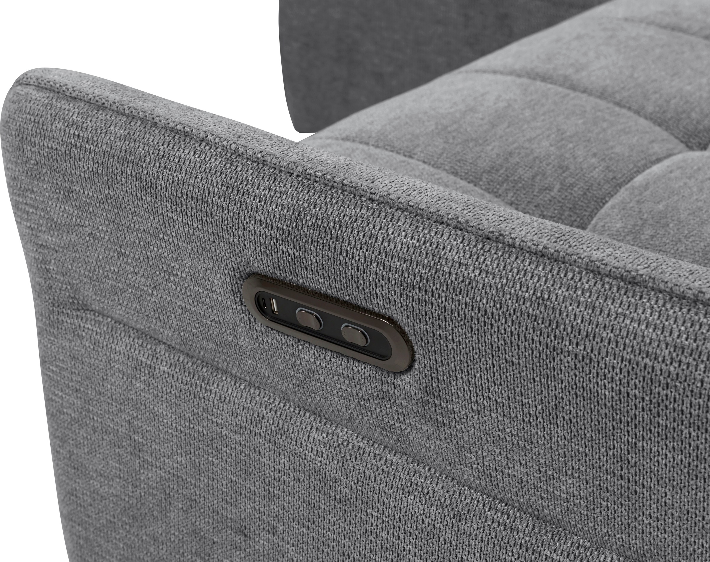 INOSIGN Ecksofa »DENIO 3-Sitzer, L-Form (Breite 209cm), elektr. Relaxfunktion, USB-A/C«, Liegefunktion durch Recliner, Federkernpolsterung