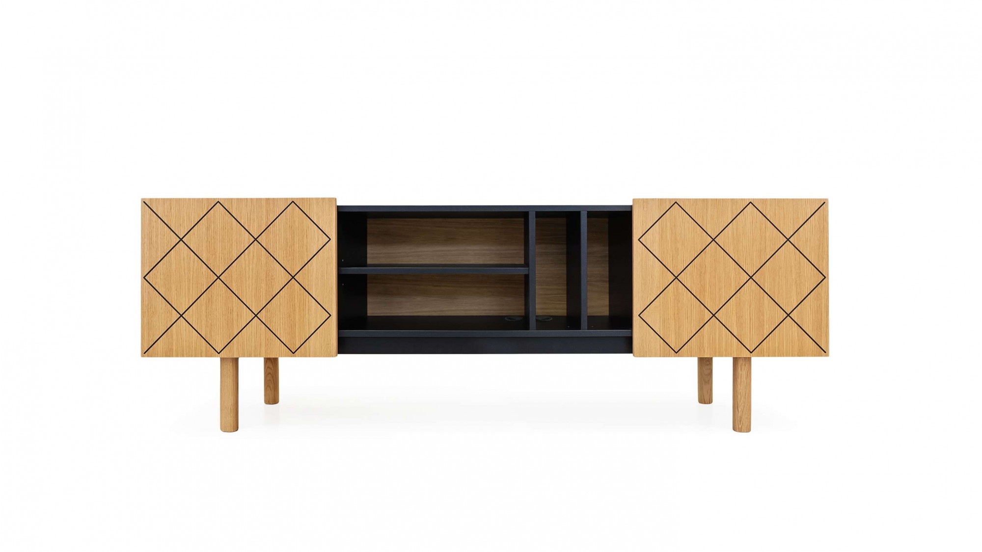 Woodman Sideboard »Porto«, Kommode, dekorative Fräsungen, mit Eichenholzfurnier, Breite 175 cm