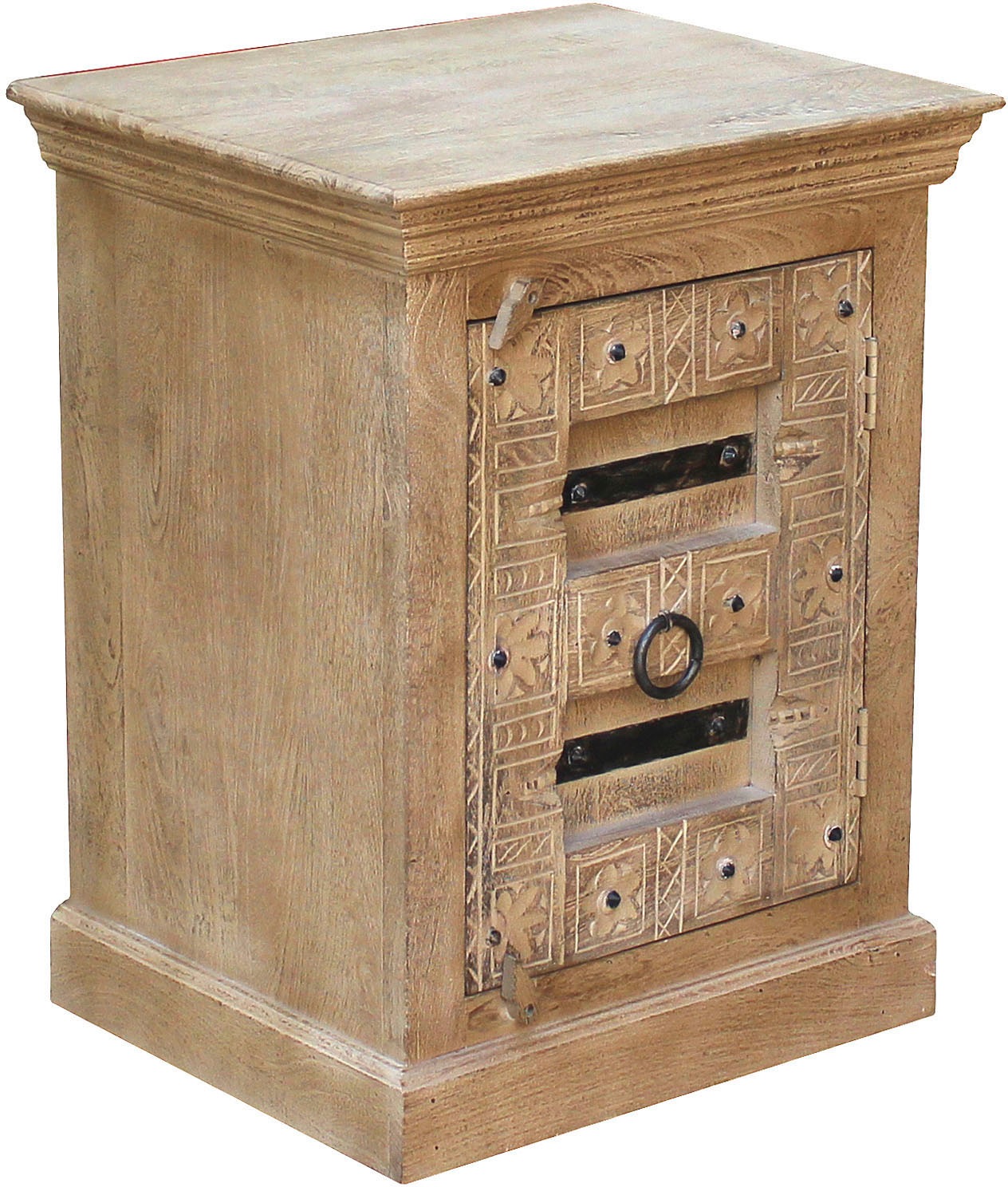 SIT Nachtkommode »Daipur« mit aufwändigen Schnitzereien versehen