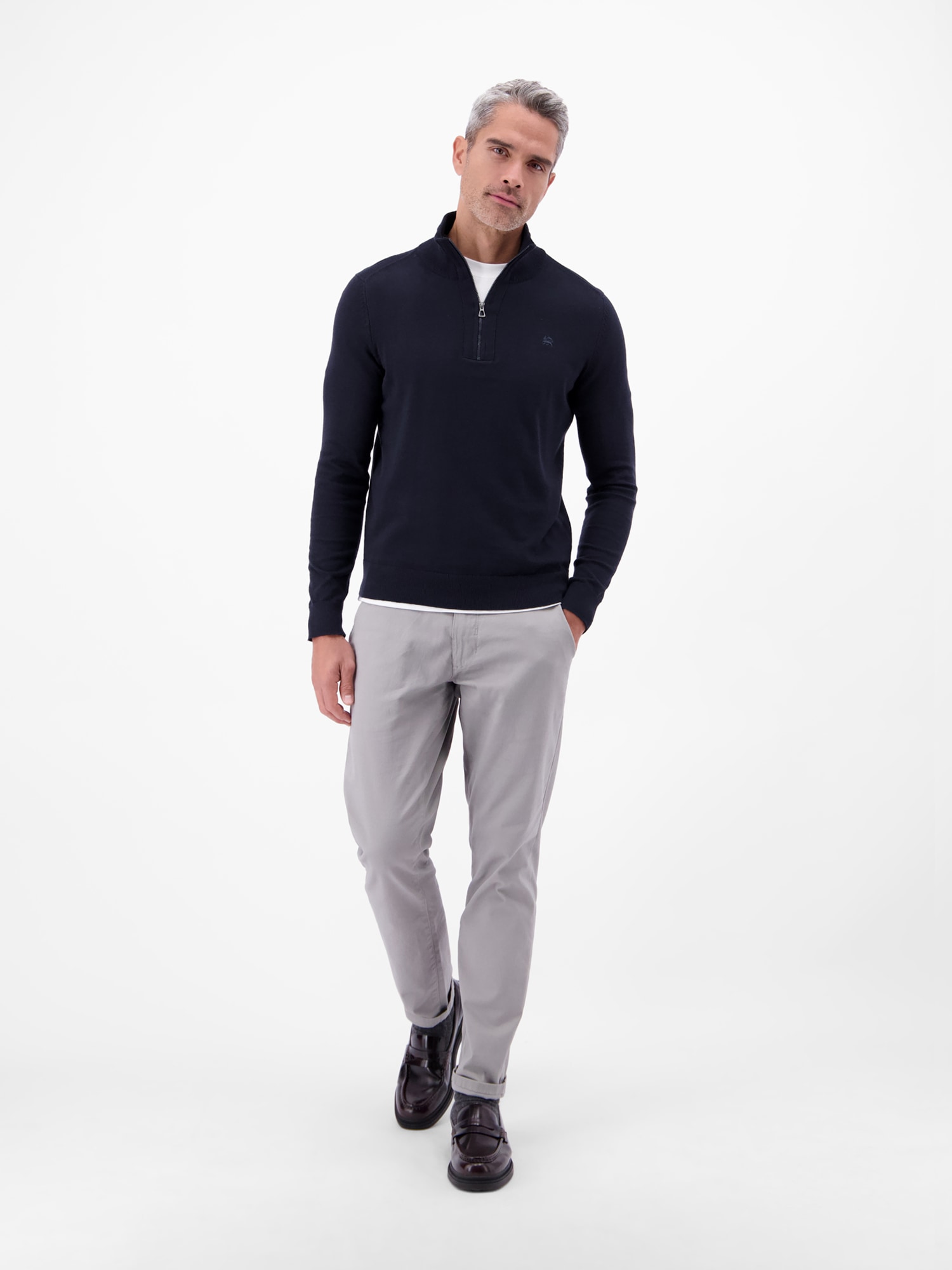 LERROS Troyer »LERROS Flachstrickpullover mit Troyerkragen«