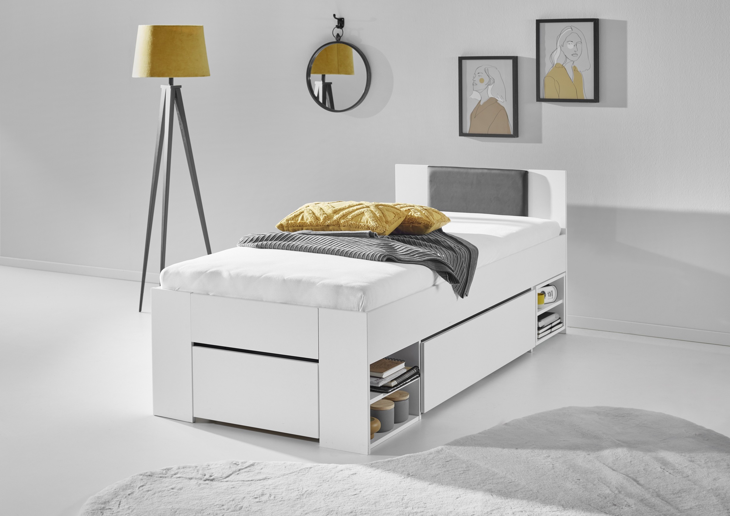 Relita Stauraumbett "Stefan mit großen Schubladen u. Nako auf Rollen" mit k günstig online kaufen