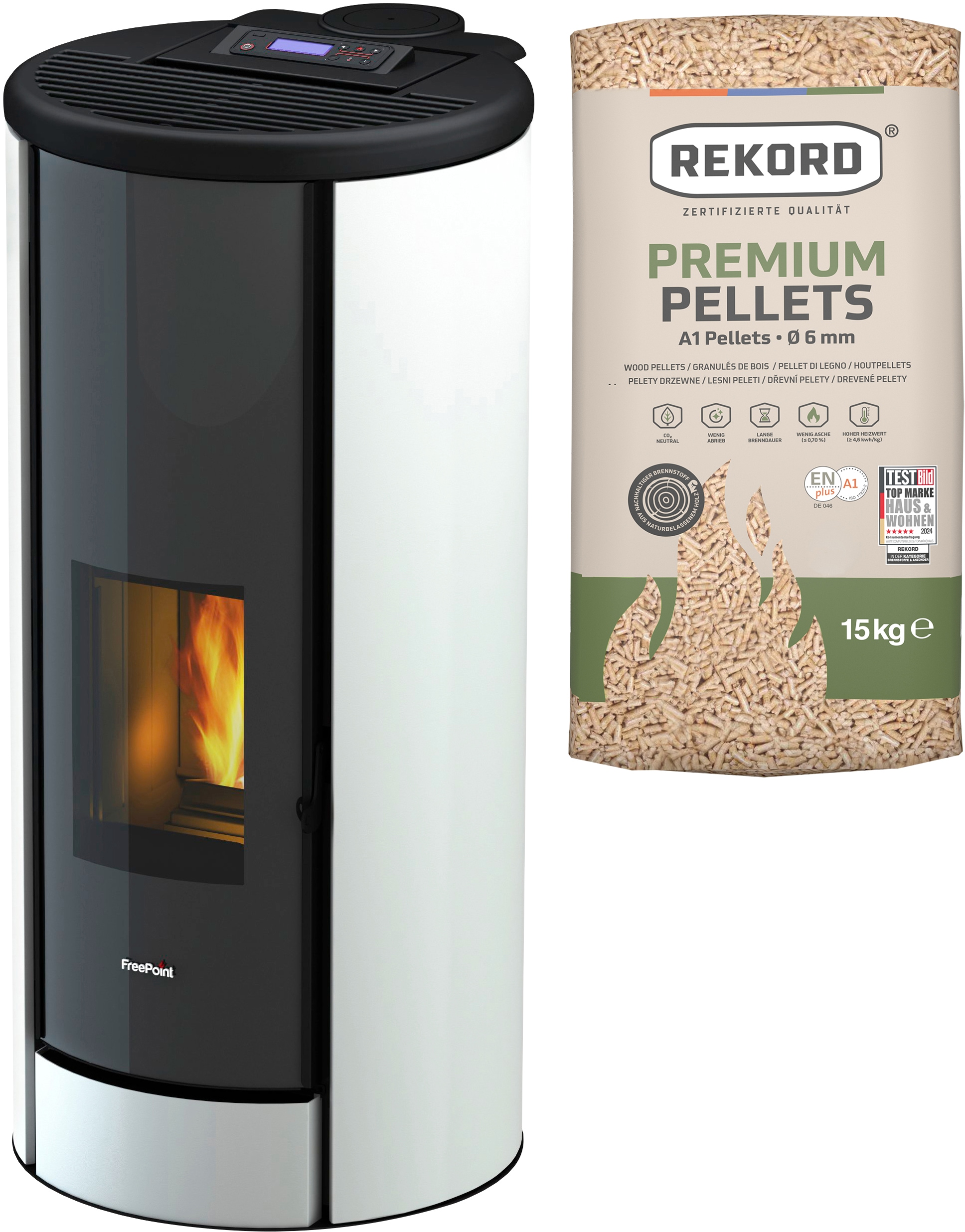 Freepoint Pelletofen »BREEZE«, Stahl, integrierte WIFI-Funktion
