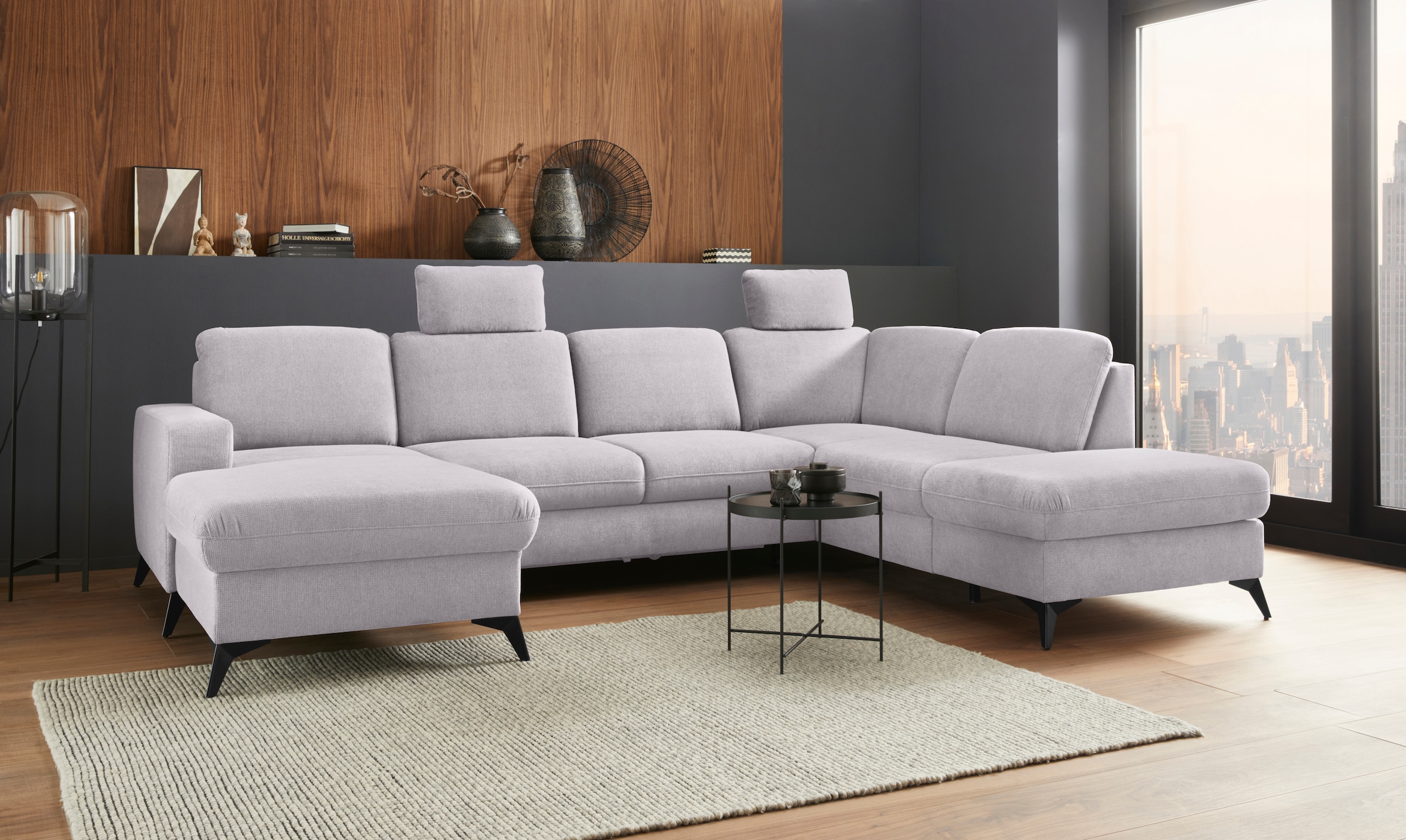 Home affaire Wohnlandschaft »Lolland U-Form« Wahlweise mit Bettfunktion und günstig online kaufen