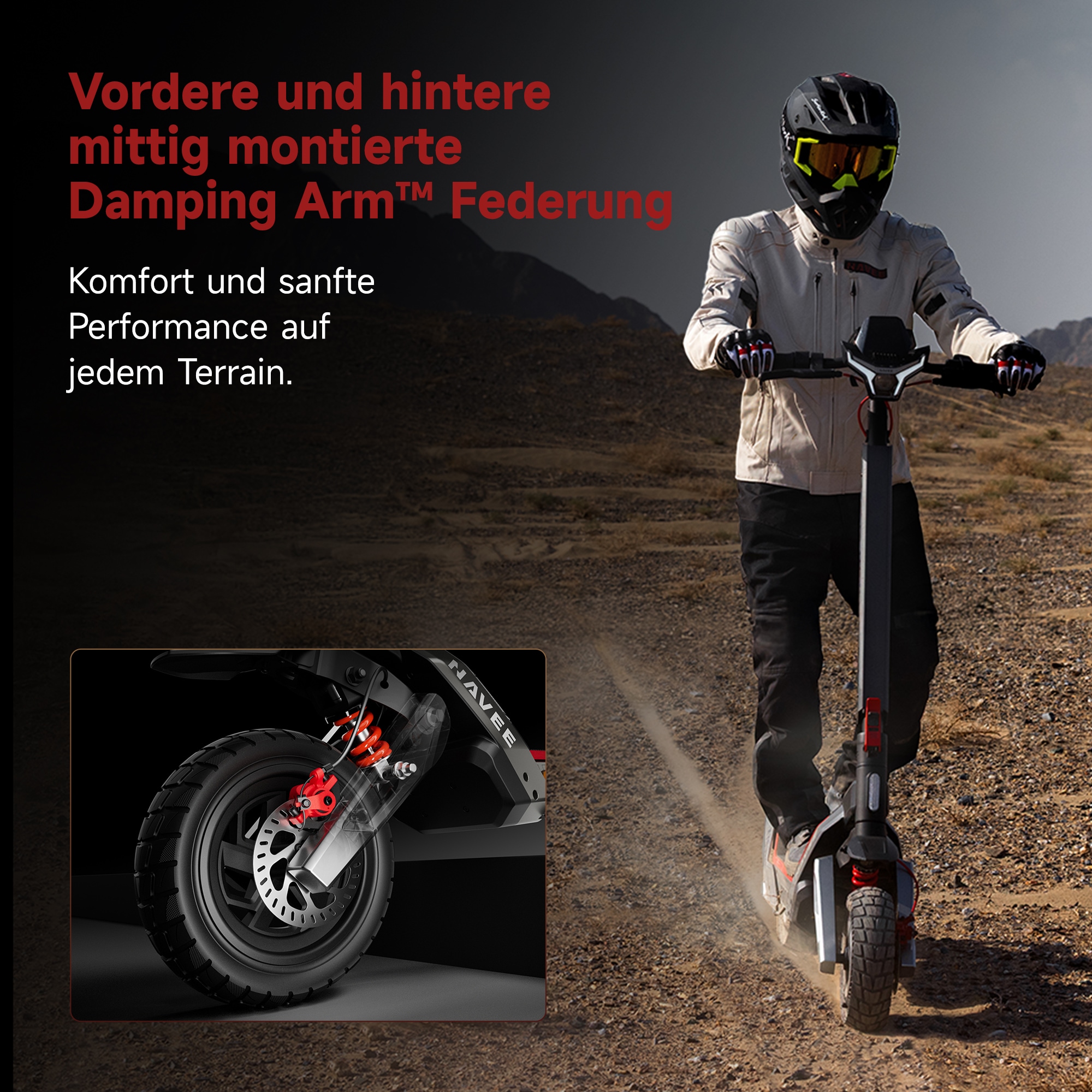 NAVEE E-Scooter »XT5 Max Electric Scooter« 20 km/h 110 km TCS, Bluetooth‑Entsperrung, BMS, Find My, 12" Offroad‑Reifen