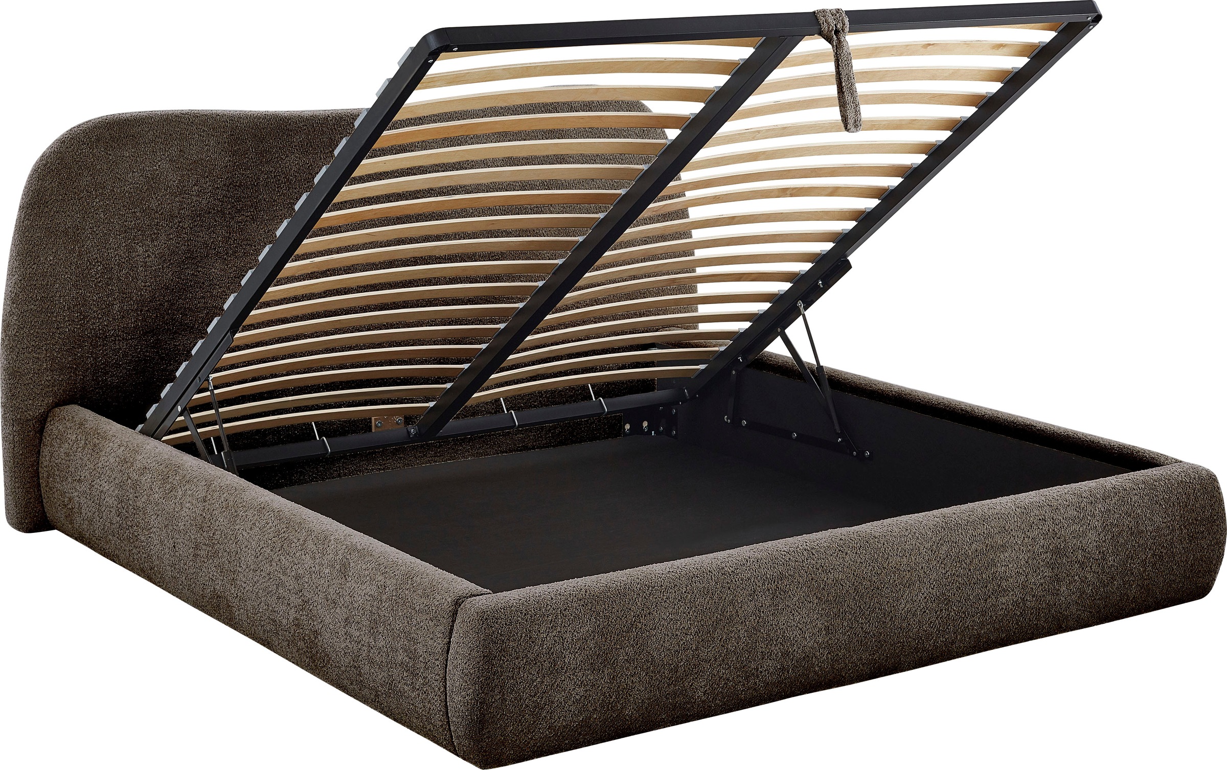 ATLANTIC home collection Polsterbett »Sophie«, mit oder ohne Stauraum, hochwertiger Bouclé-Bezug