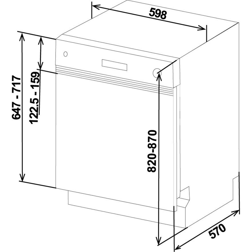 Sharp teilintegrierbarer Geschirrspüler, QW-NA24S42DI-DE, 15 Maßgedecke