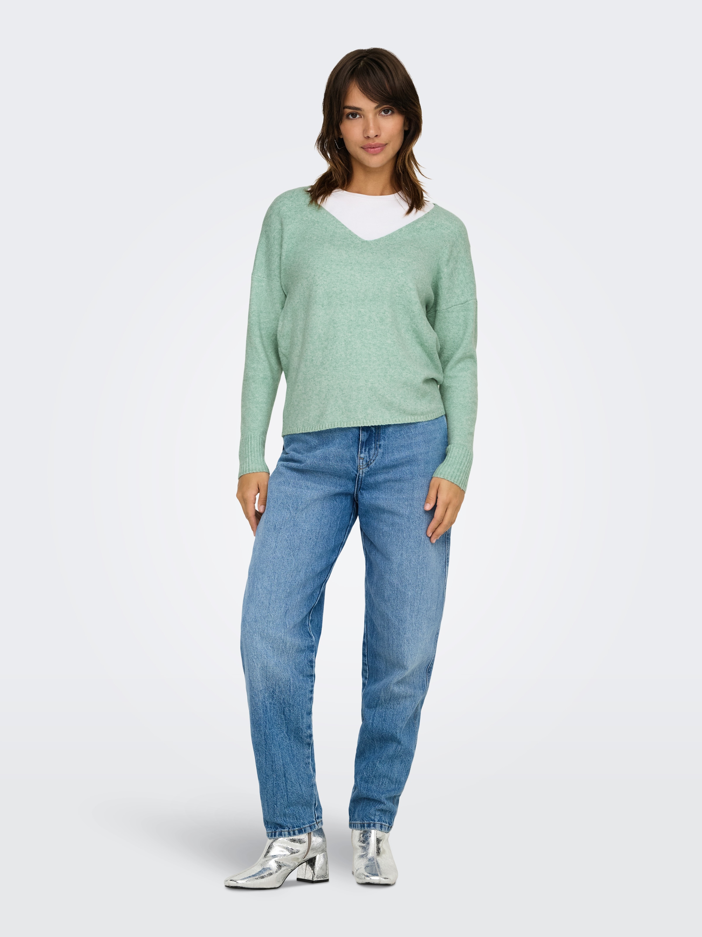ONLY V-Ausschnitt-Pullover »ONLRICA LIFE L/S V-NECK PULLO KNT NOOS«