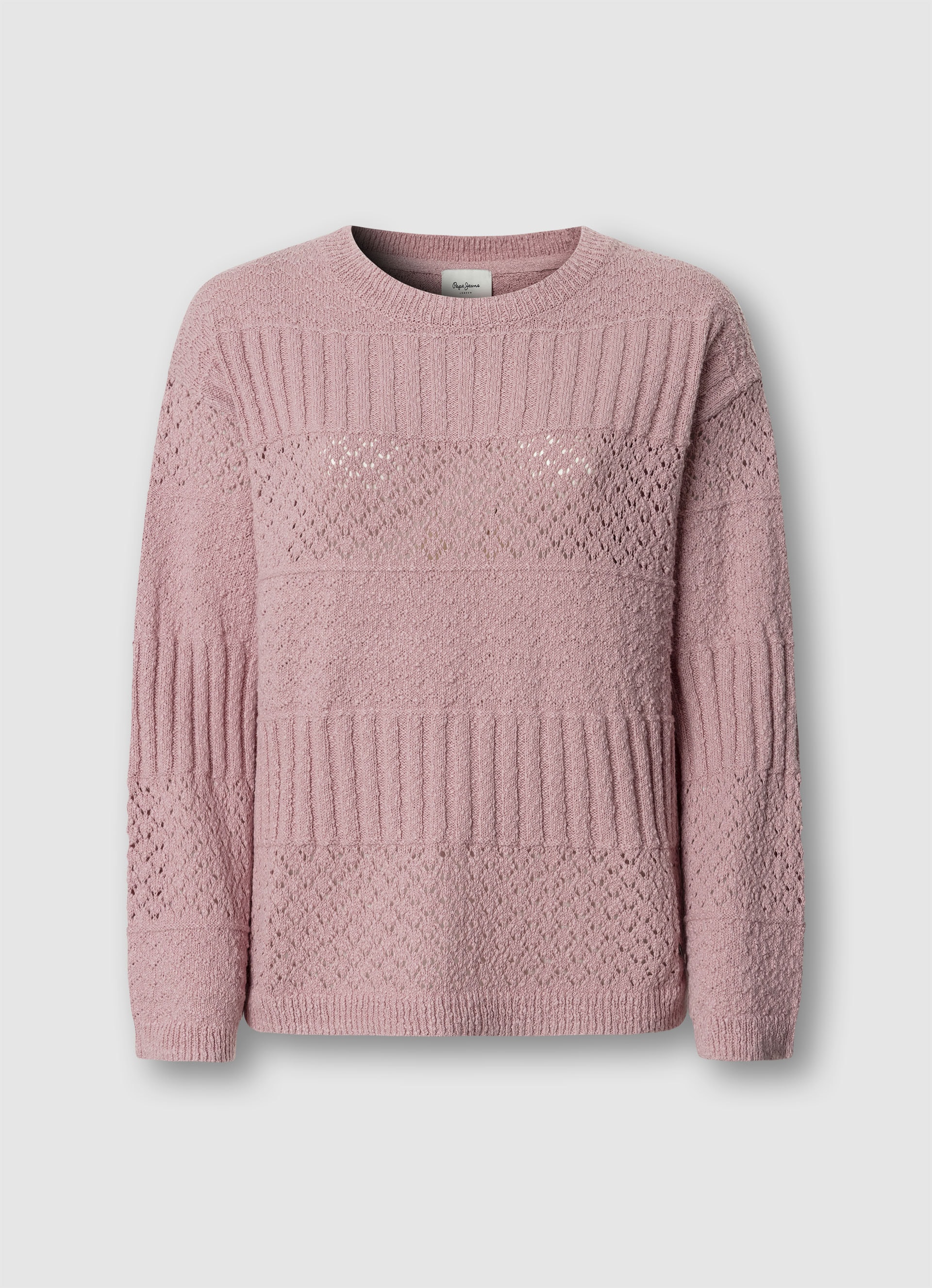 Pepe Jeans Strickpullover »ALAYA« im Strukturmix, reine Baumwolle