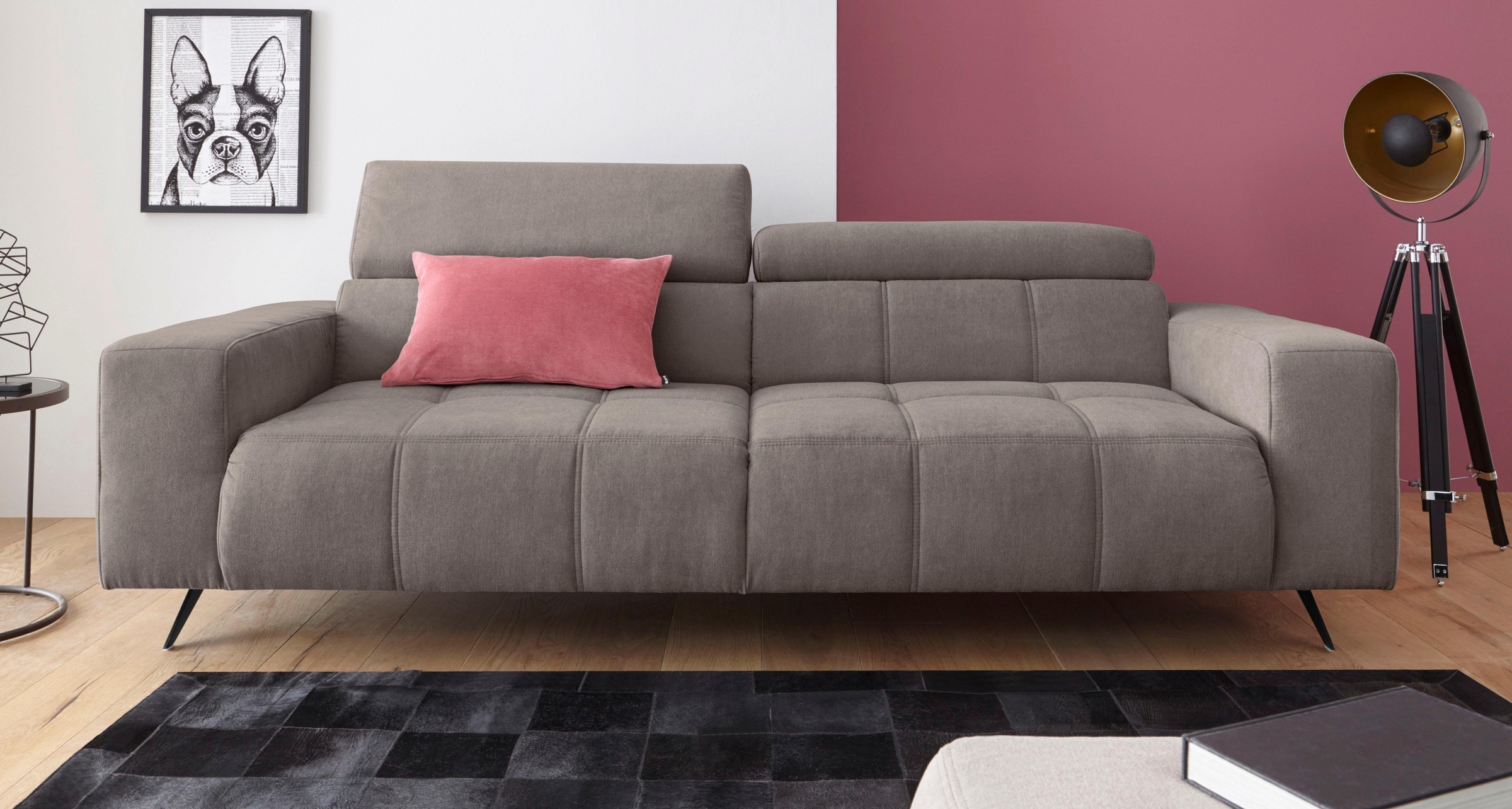 DOMO collection 2-Sitzer »Trento, mit Kufenfuß oder Einzelfuß«, wahlweise mit Kopfteilverstellung und in zwei Größen erhältlich