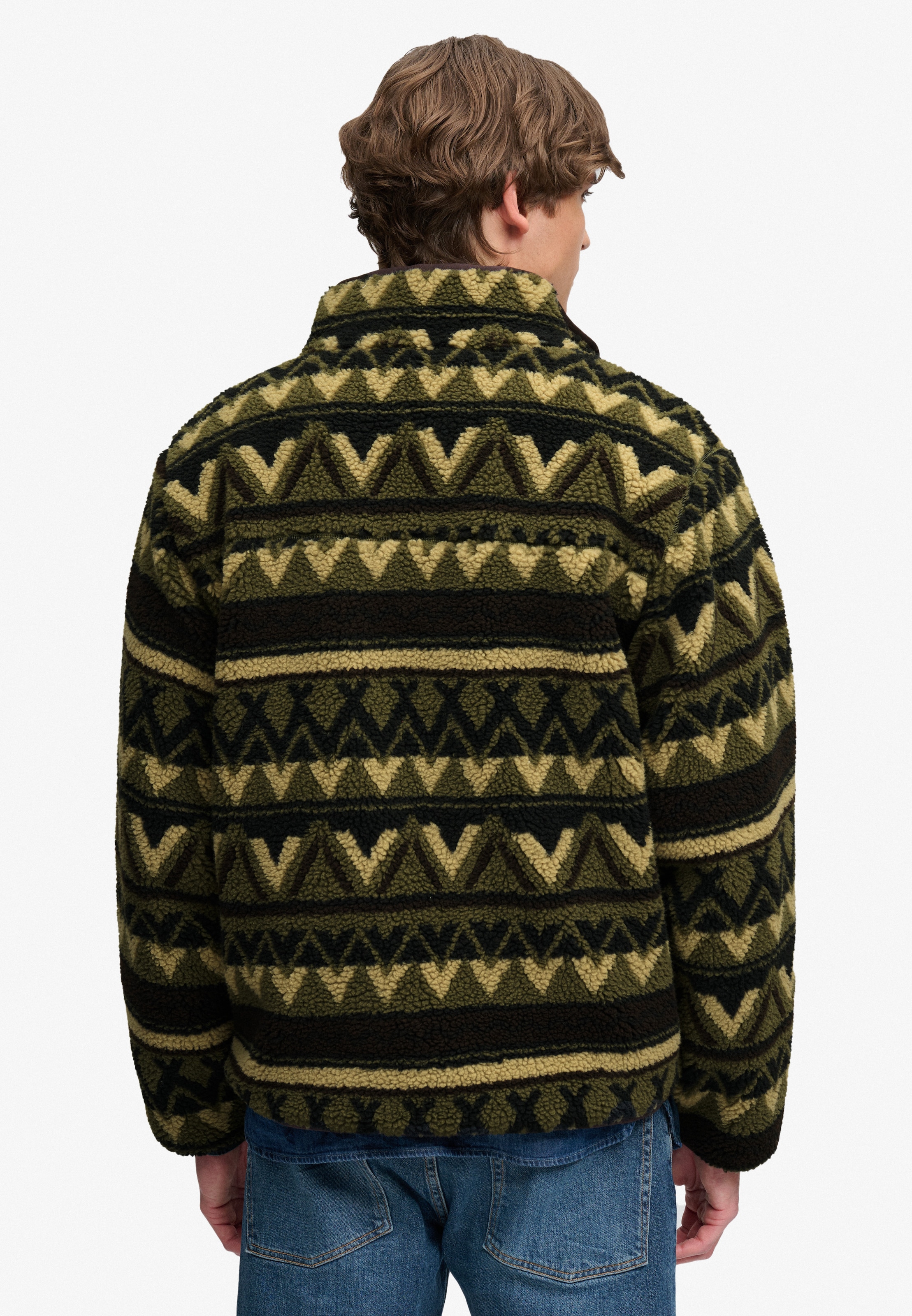 Superdry Sweatjacke »ABSTRACT FLEECE ZIP THROUGH« Kunstfaser, relaxed fit