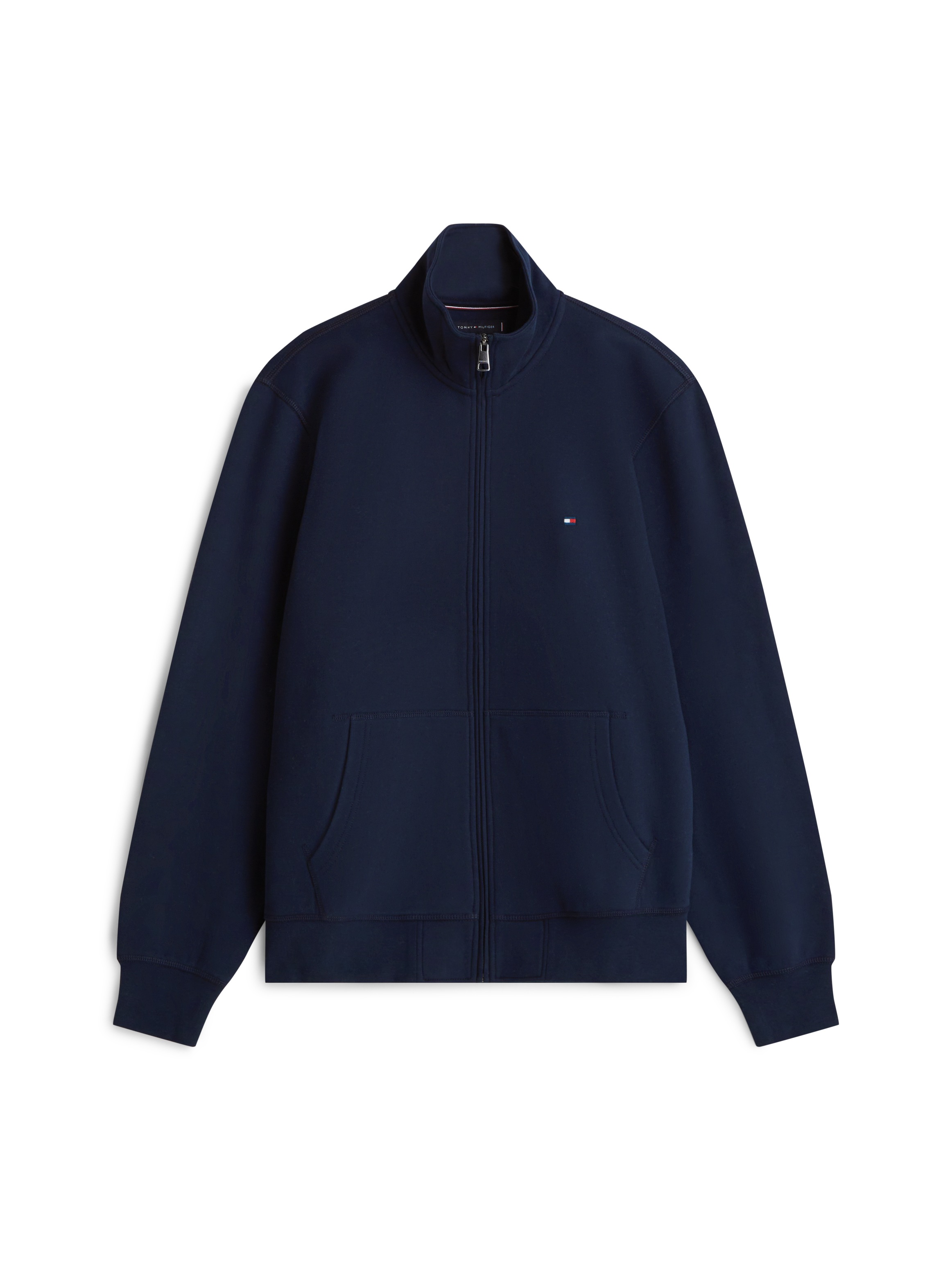 Tommy Hilfiger Sweatjacke »ESSENTIAL FLEECE STAND COLLAR« mit Stehkragen, regular fit, Rippbündchen