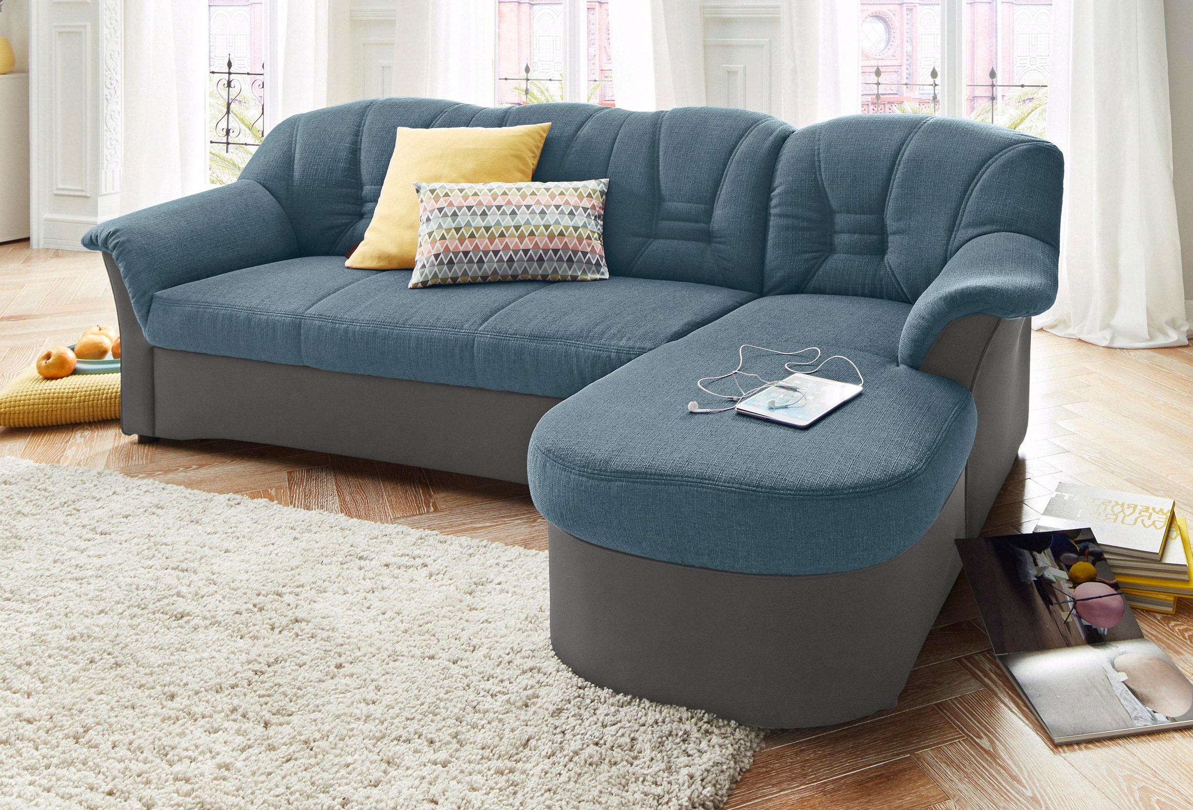 DOMO collection Ecksofa »Elva, zeitloses Design, elegante Rückensteppung, B günstig online kaufen