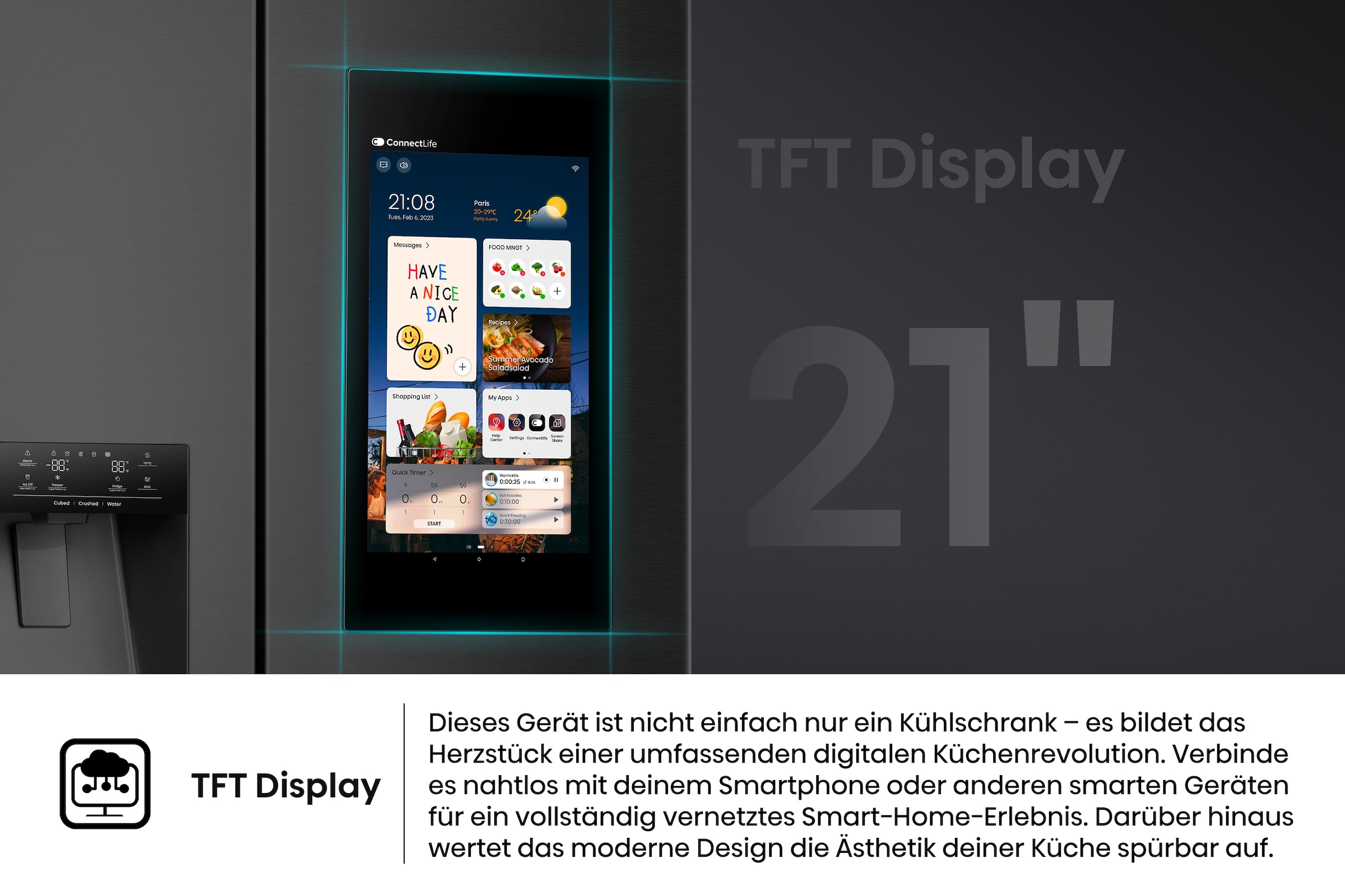 Hisense Side-by-Side »RS9P628GPFE«, großes SMART-Display