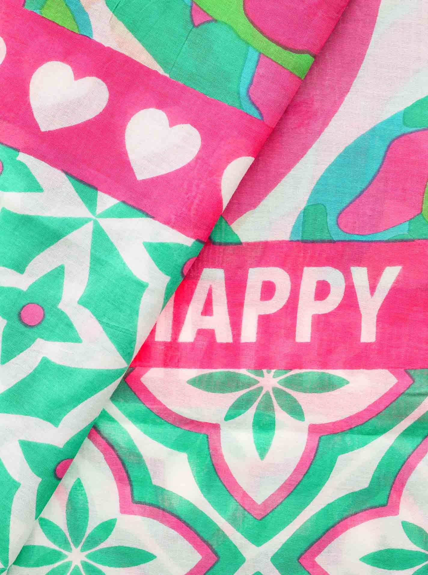 Zwillingsherz Modeschal »"Shine And Be Happy"«, mit Blumen und Mustermix
